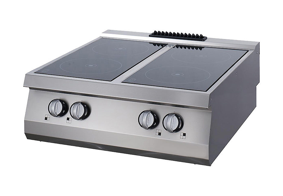 Kraftfull infraröd spis - 4 brännare - Dubbel enhet - 70 cm djup - Elektrisk