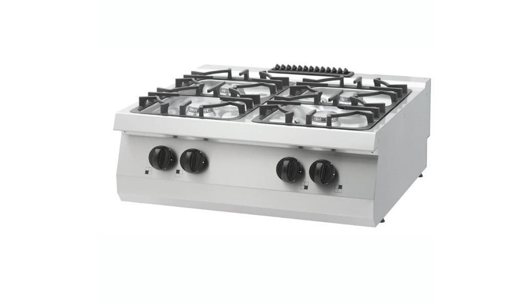 Heavy Duty spis - 4 brännare - Dubbel enhet - 70 cm djup - Gas