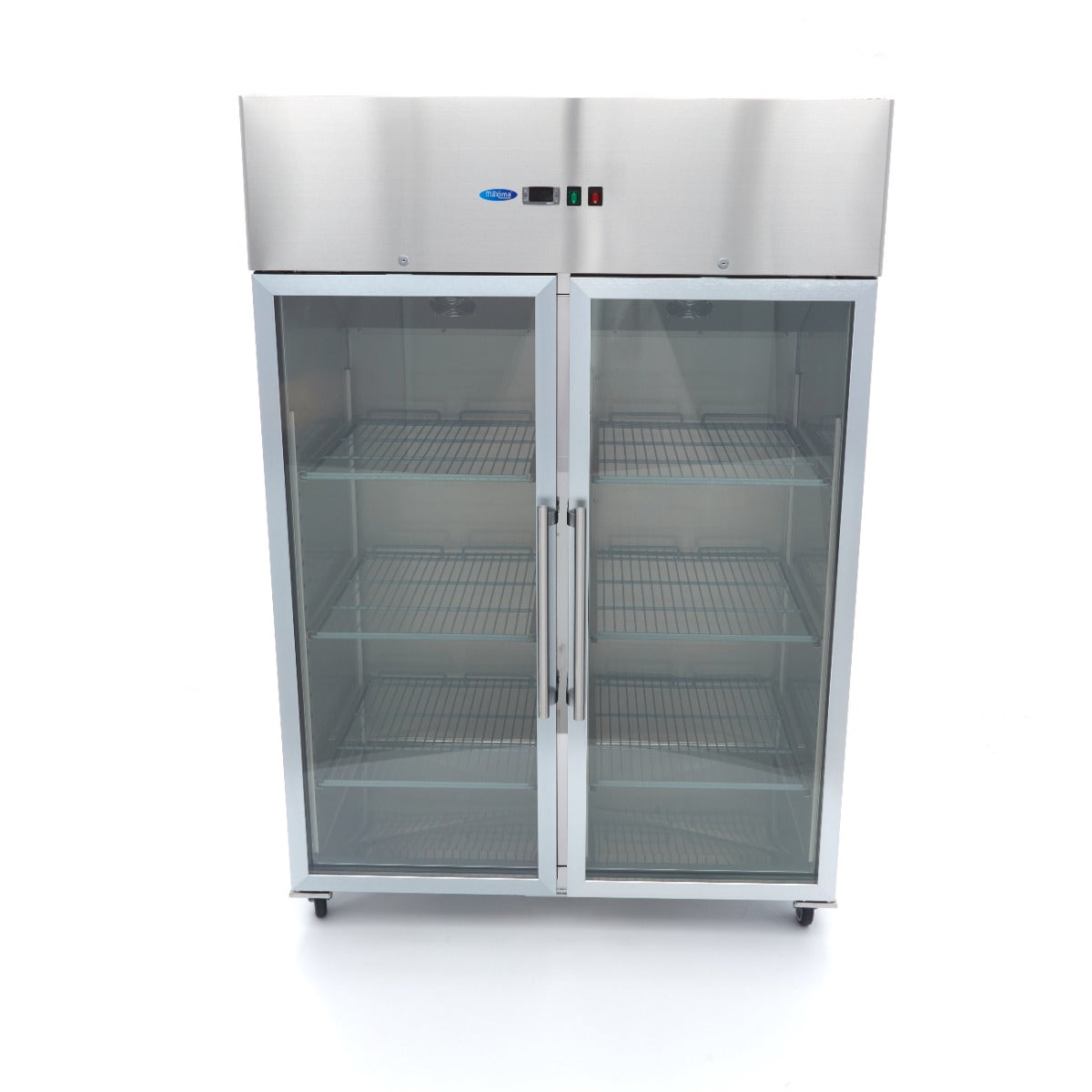 Frys - 1200L - 6 justerbara hyllplan (2/1GN) - Rostfritt stål - med glasdörr