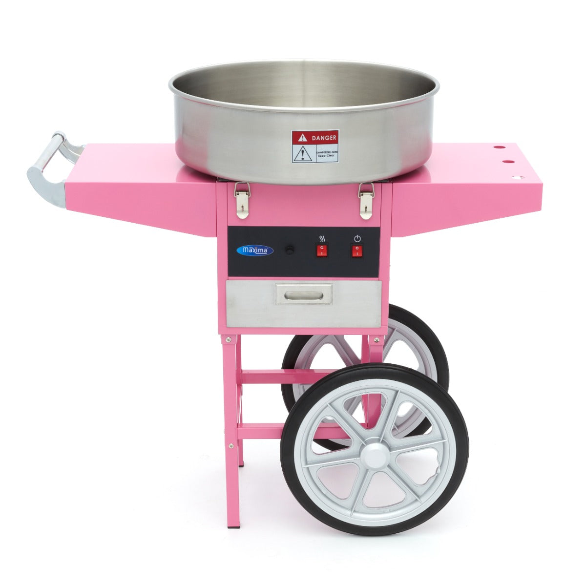 Candy Floss Maskin – Ø 52cm – Rosa – med vagn