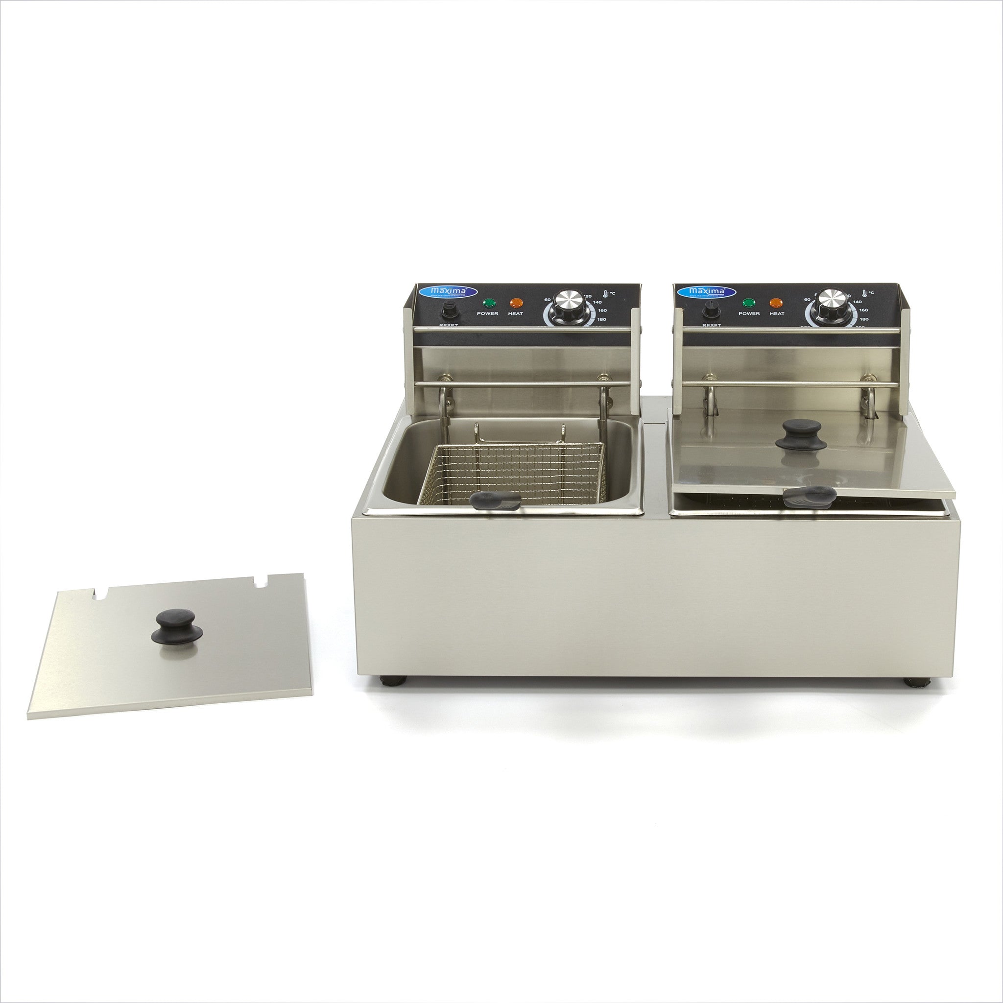 Friteringskastrull - 2 x 6L - 2 korgar - upp till 2,4 kg pommes frites