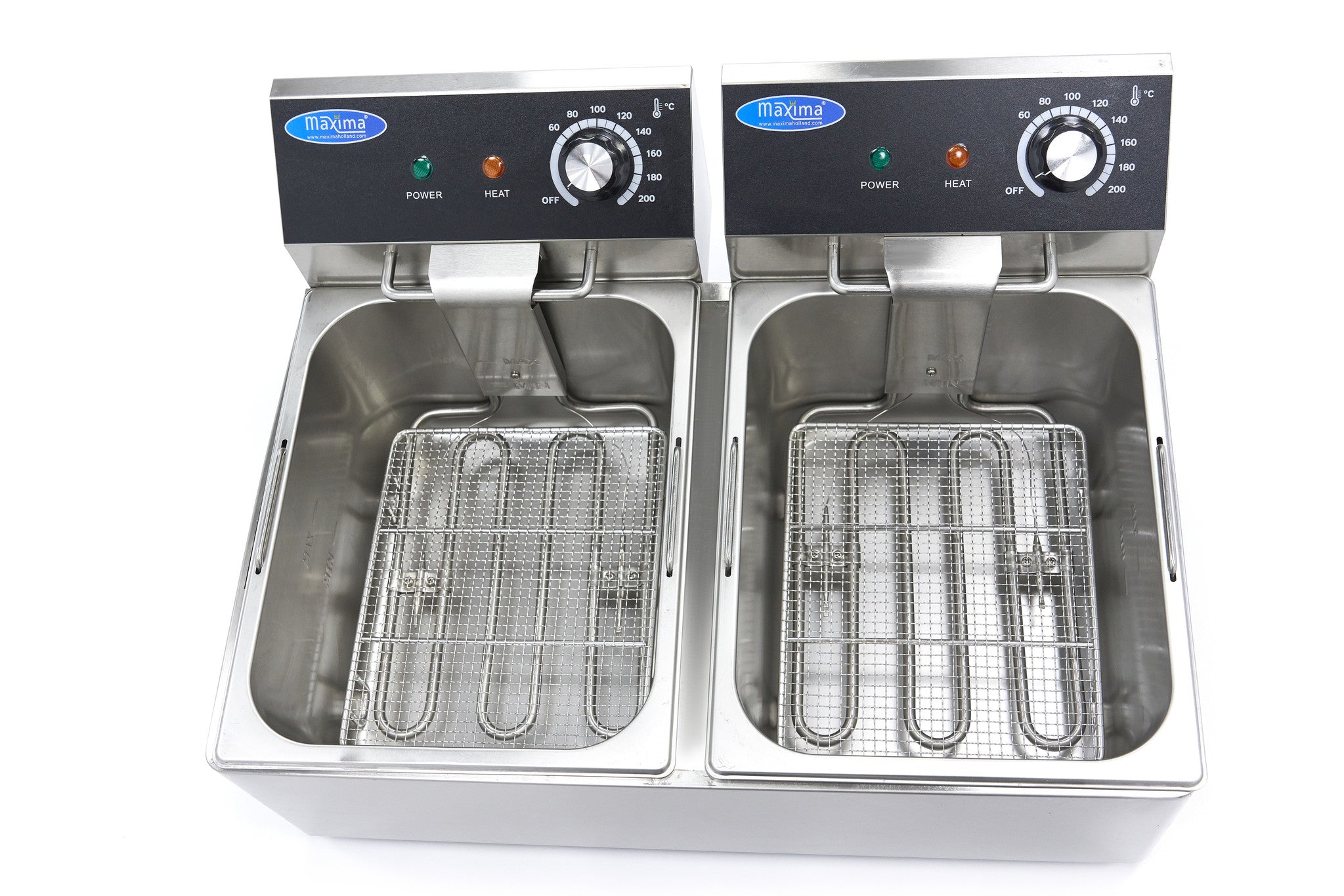 Friteringskärl - 2 x 6L - 2 korgar - upp till 1,8 kg pommes frites