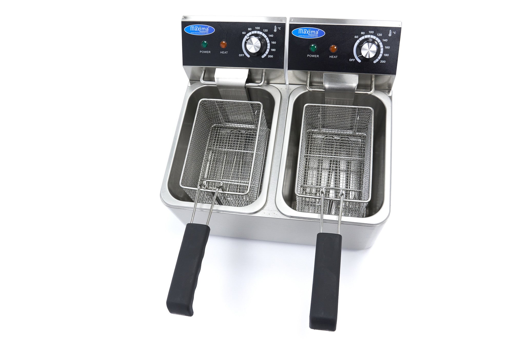 Friteringskärl - 2 x 4L - 2 korgar - upp till 1,5 kg pommes frites