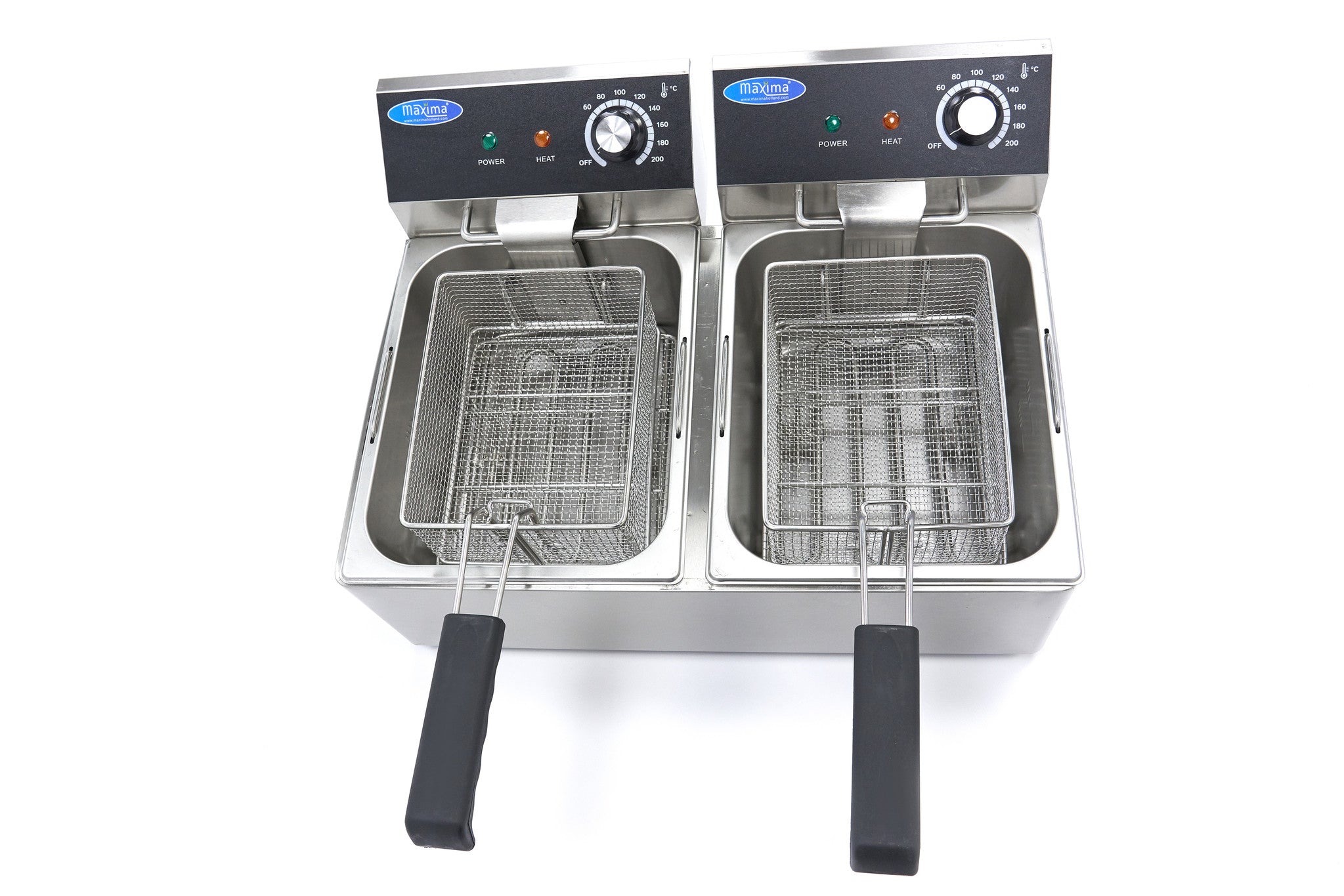 Friteringskärl - 2 x 6L - 2 korgar - upp till 1,8 kg pommes frites