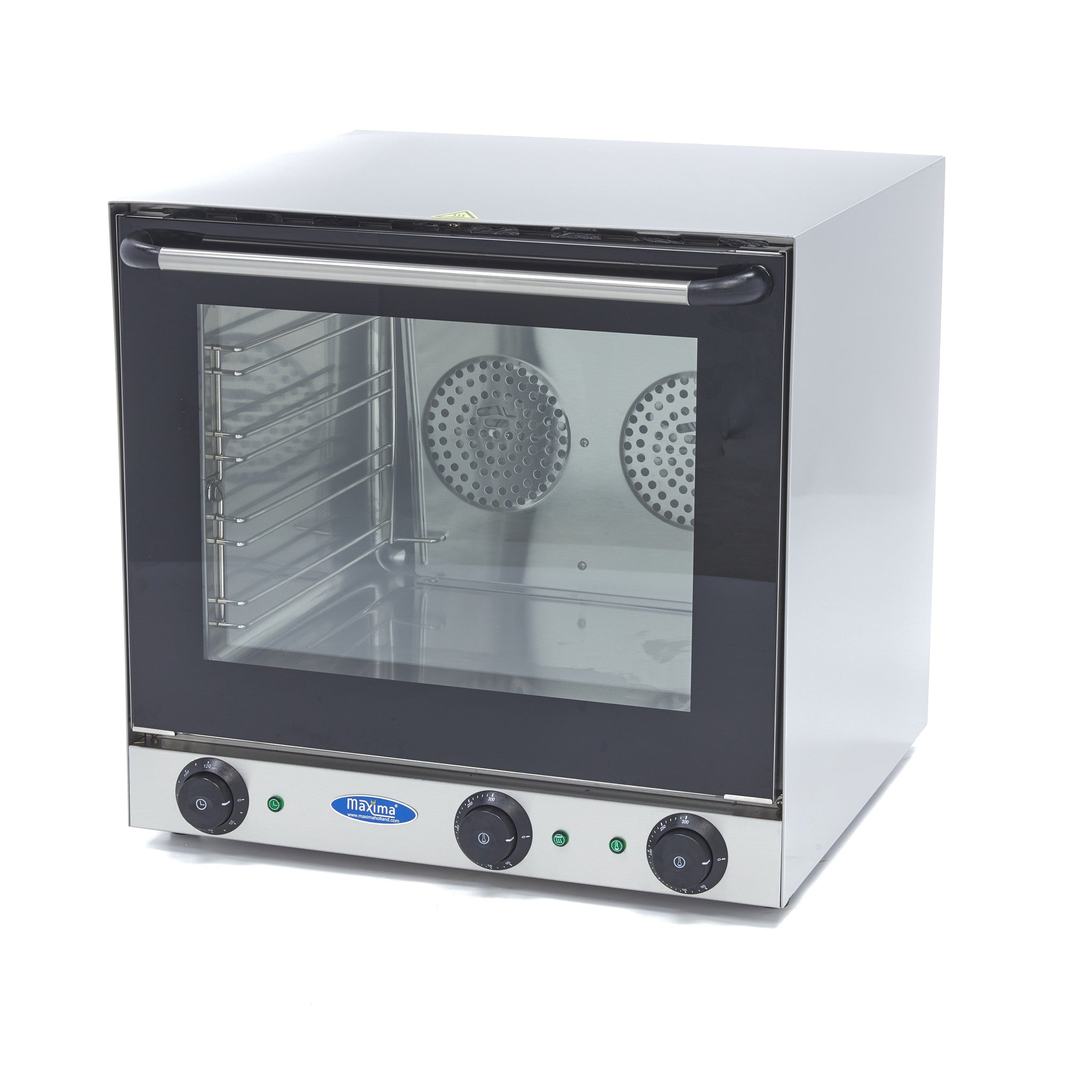 Varmluftsugn - Grill - Passar 4 plåtar - Inbyggd timer - upp till 300°C