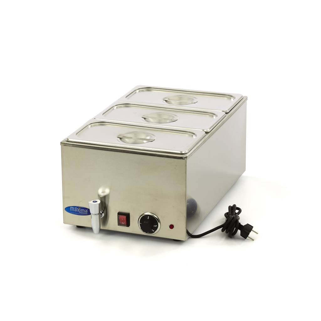 Bain Marie - med kran - inkl 3 x 1/3 GN Set - El