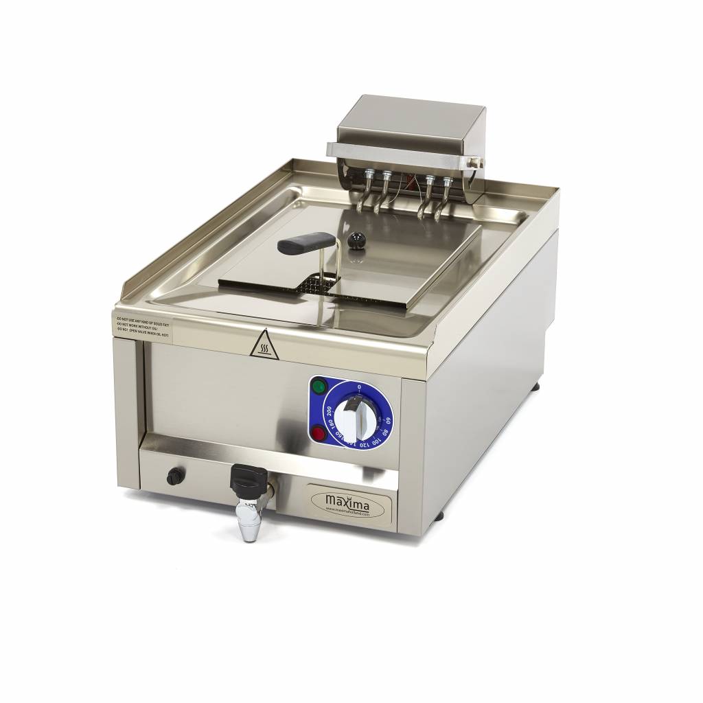 Friteringskastrull - 10L - 1 korg - med avtappningskran - 400V