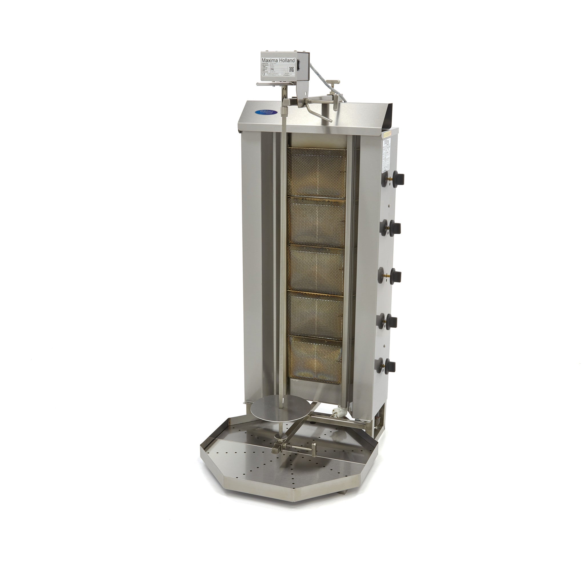 Kebab Grill Gas - 5 brännare - 80 kg kött
