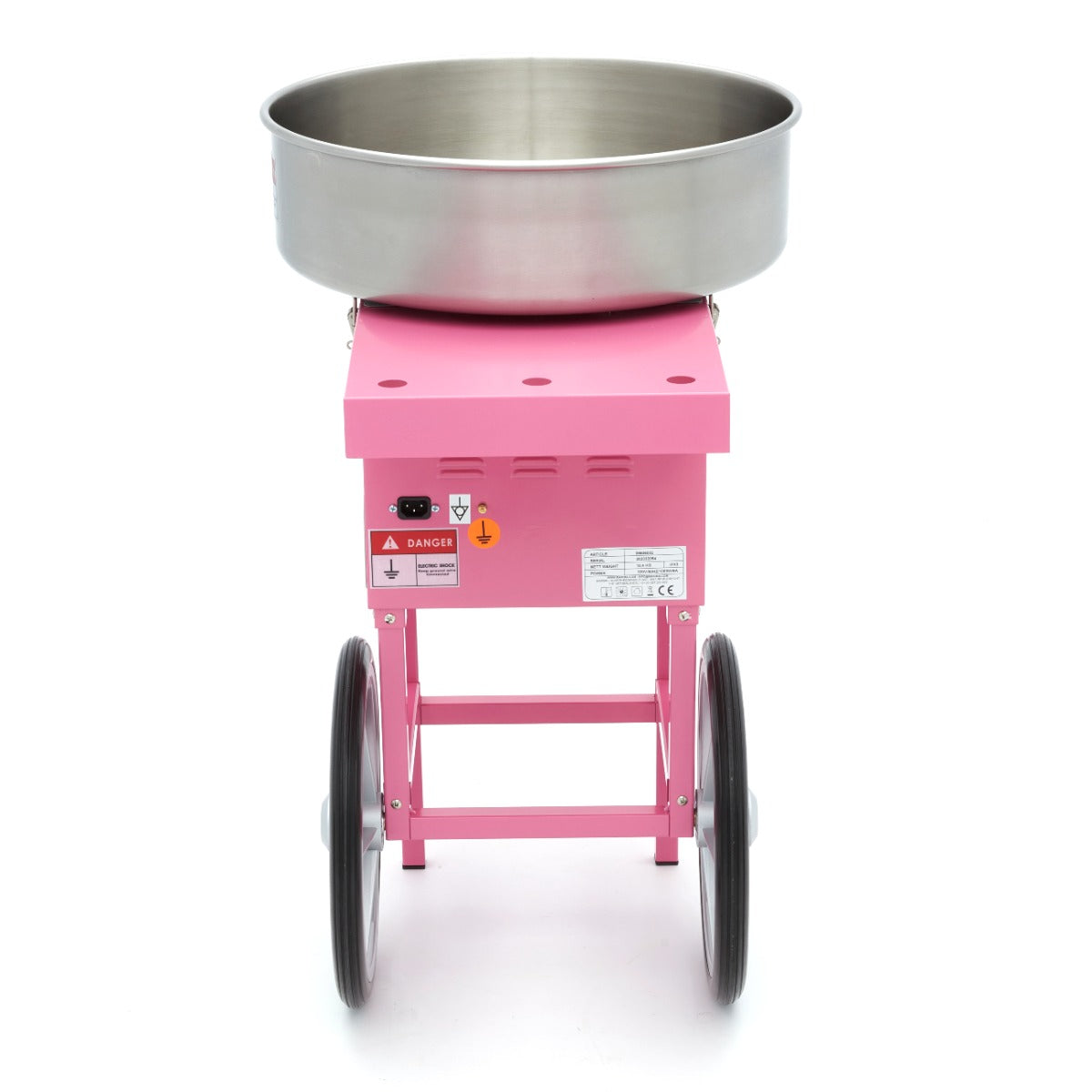 Candy Floss Maskin – Ø 52cm – Rosa – med vagn