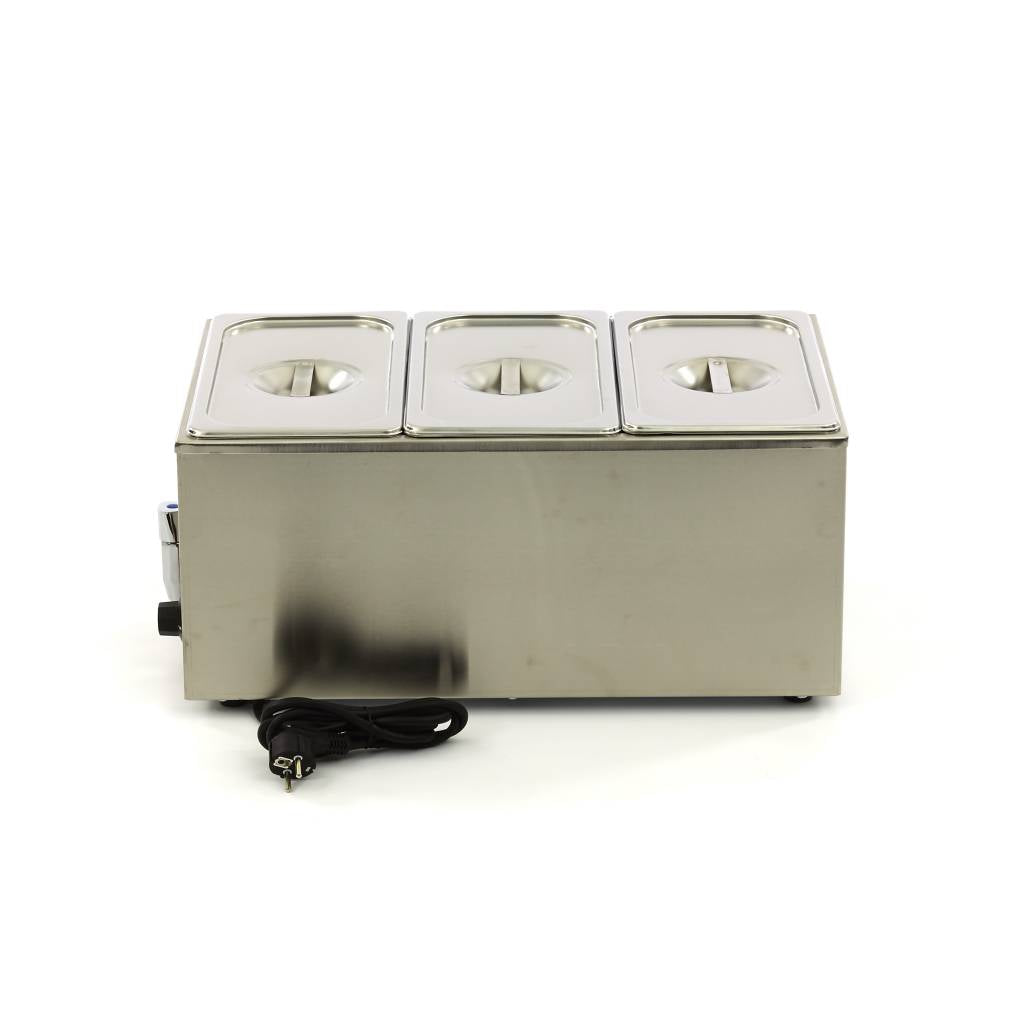 Bain Marie - med kran - inkl 3 x 1/3 GN Set - El