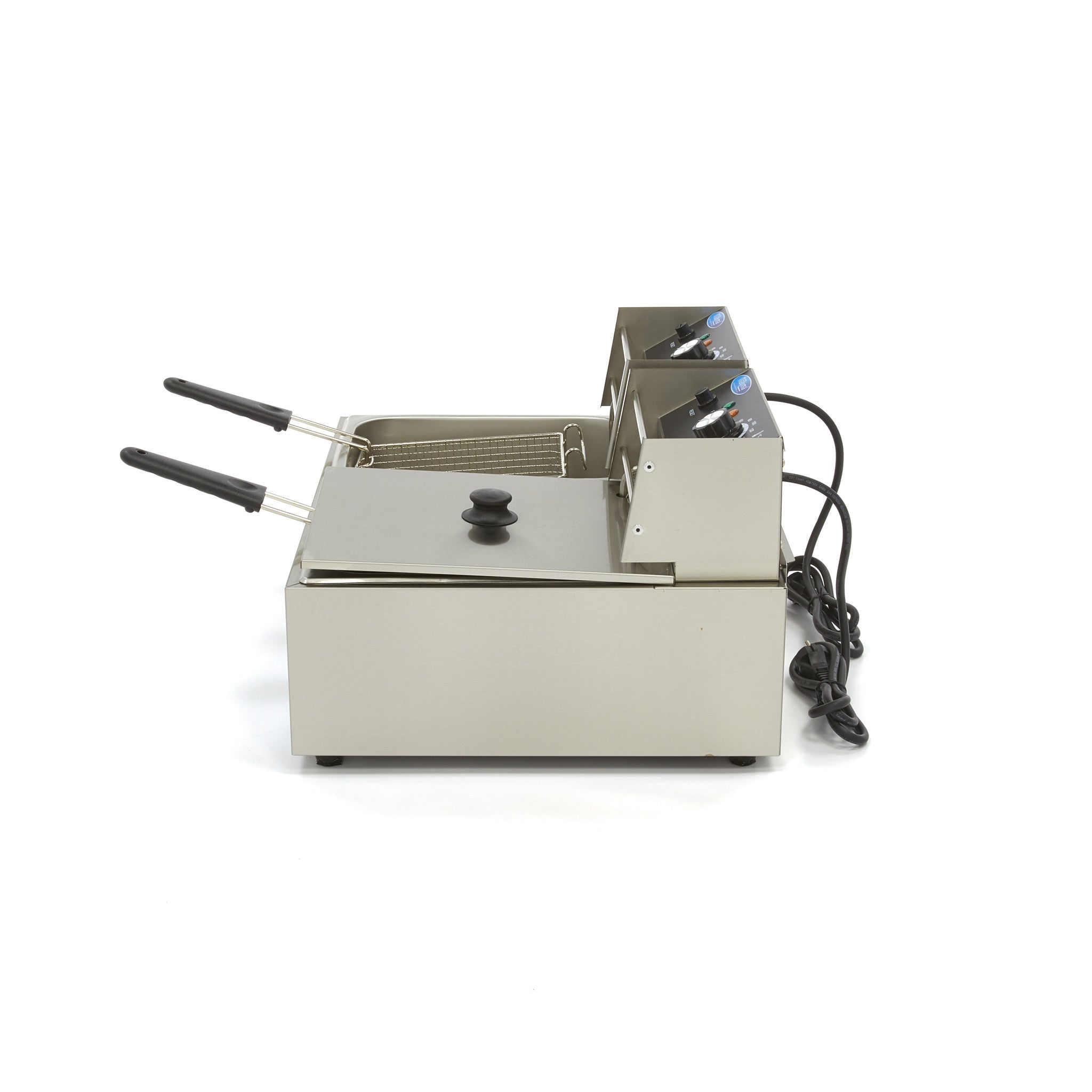 Friteringskastrull - 2 x 6L - 2 korgar - upp till 2,4 kg pommes frites