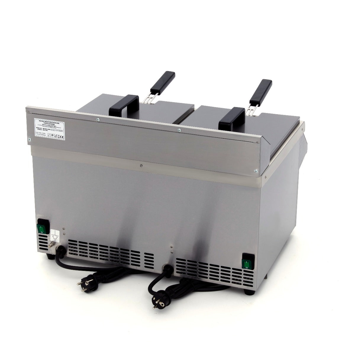 Friteringskastrull - 2 x 8L - 2 korgar - med avtappningskran - Induktion