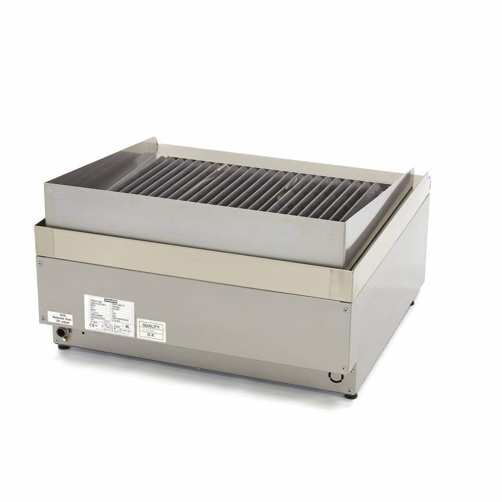professionell kolgrill - Dubbel enhet - 60 cm djup - Gas
