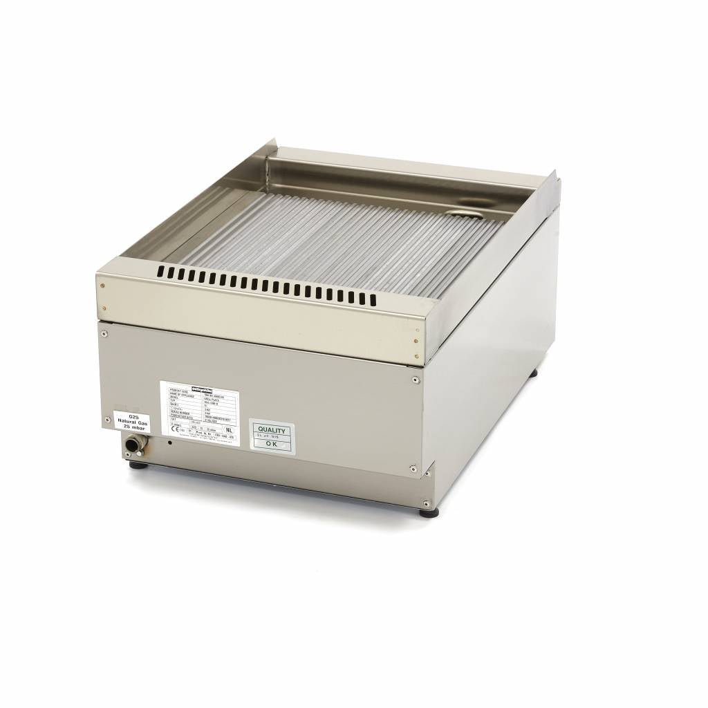 Professionell kvalitetsgrill - räfflad - Enkel enhet - 60 cm djup - Gas