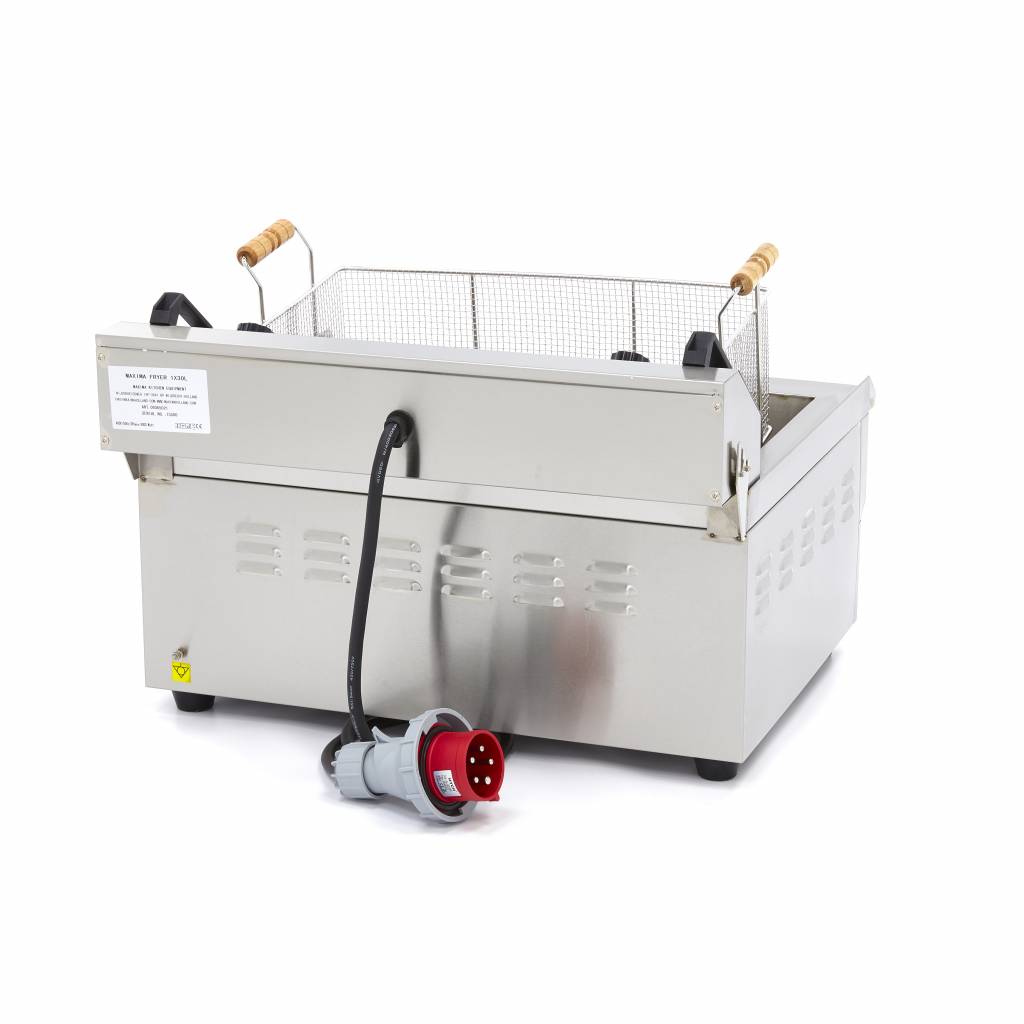 Friteringskastrull - 30L - 1 korg - med avtappningskran