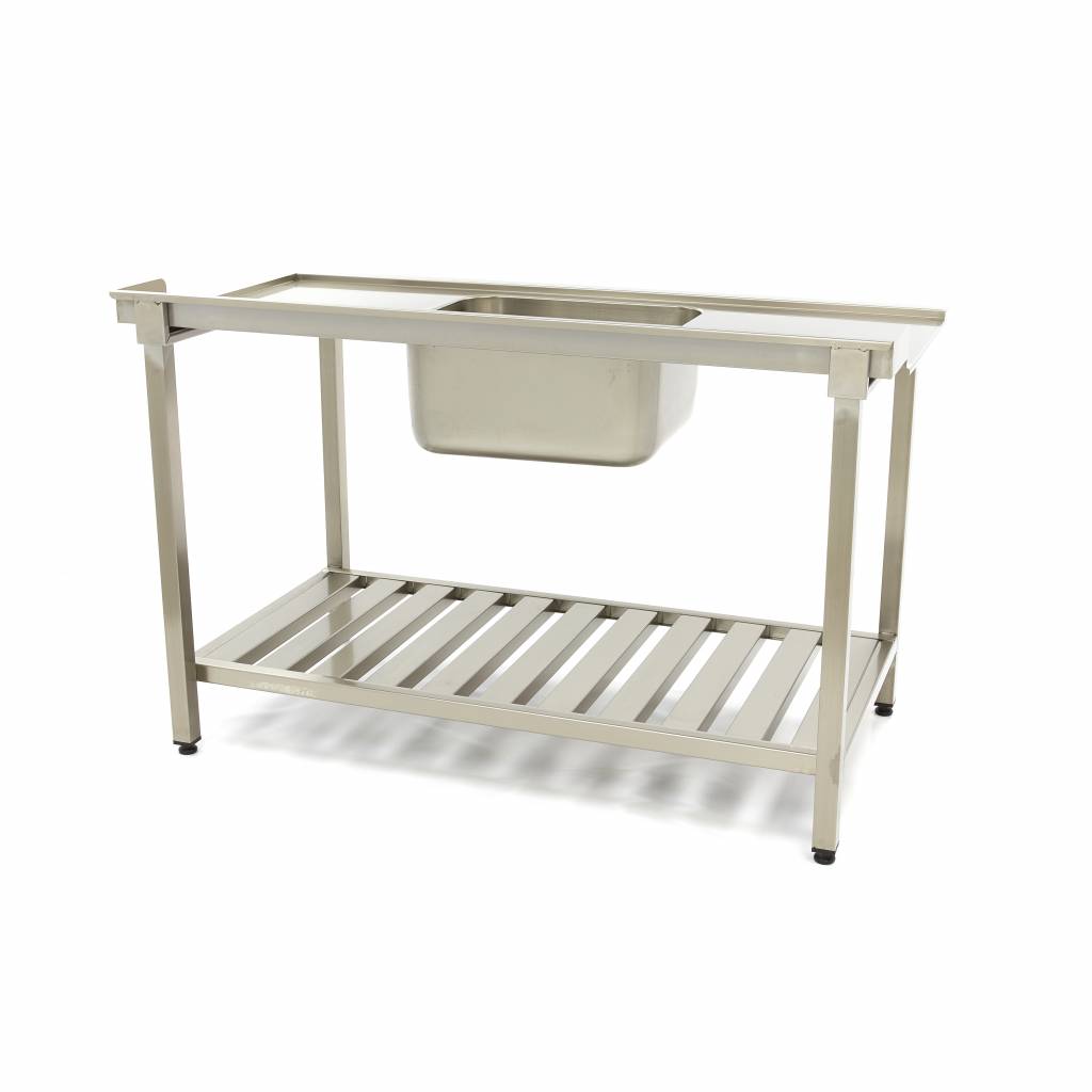 Diskmaskinsbord - 120 x 75 cm - höger - med bakplatta och förvaringshylla