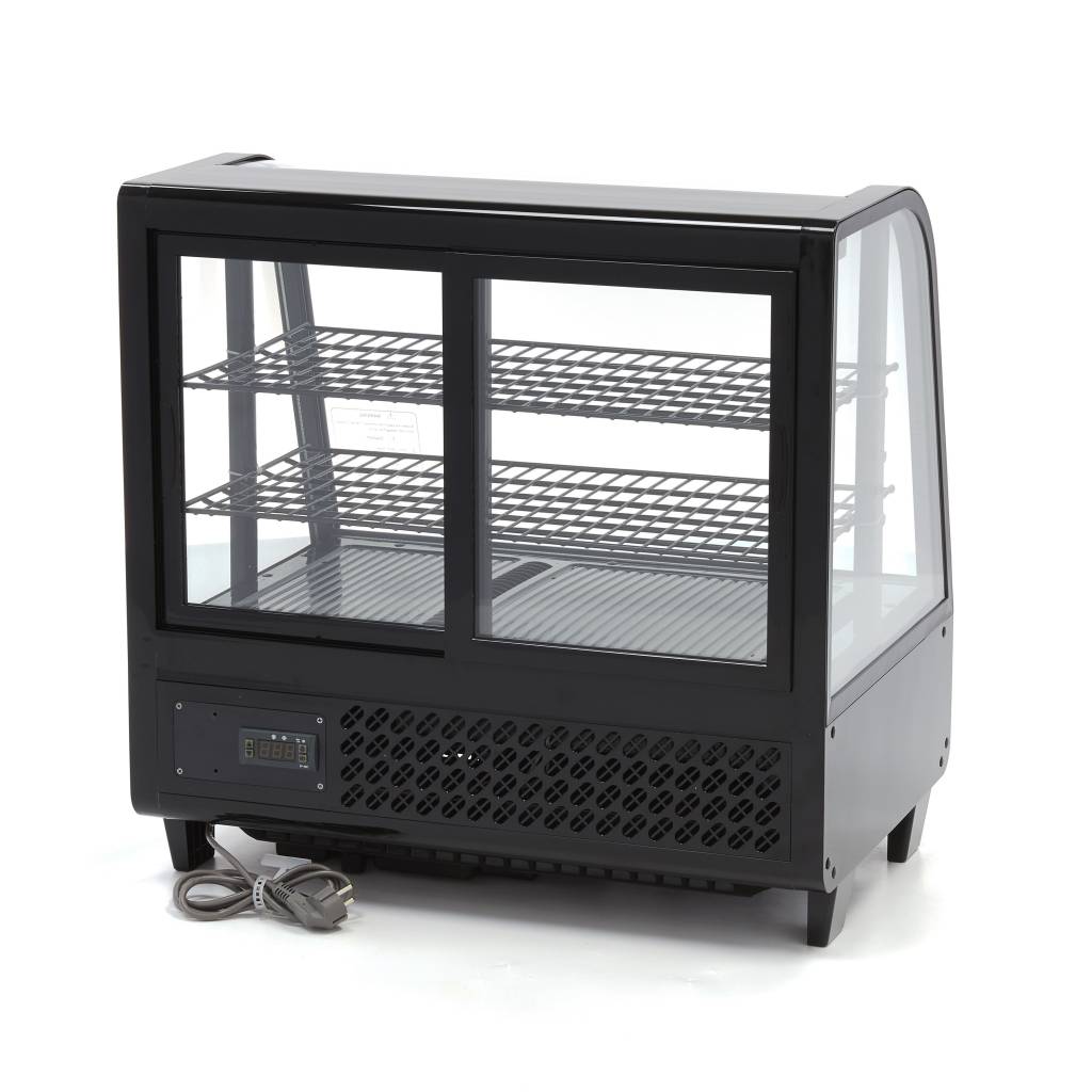 Kylvitrin - 100L - 68cm - Svart - Bakre skjutdörr