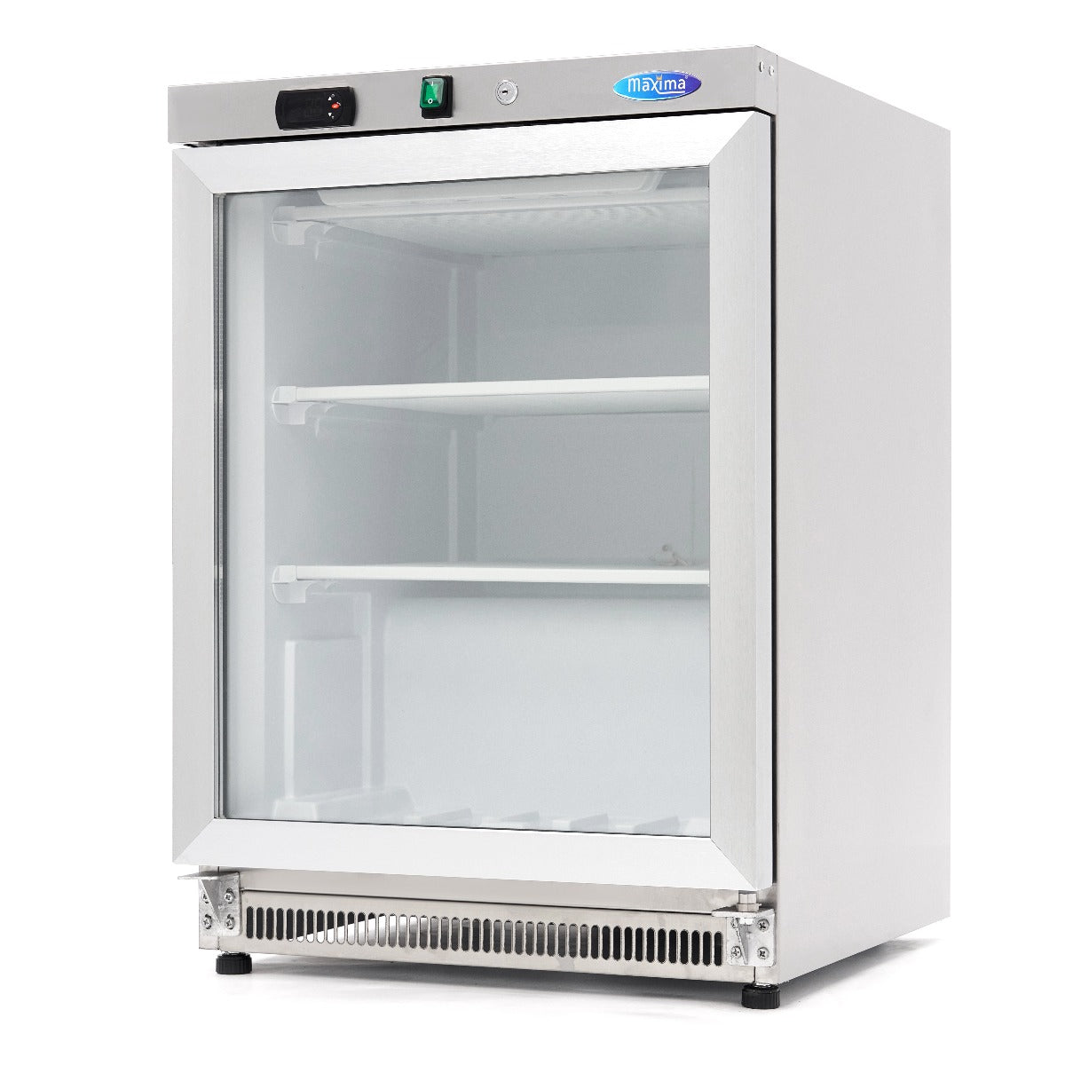 Frys - 200L - Rostfritt stål - med glasdörr