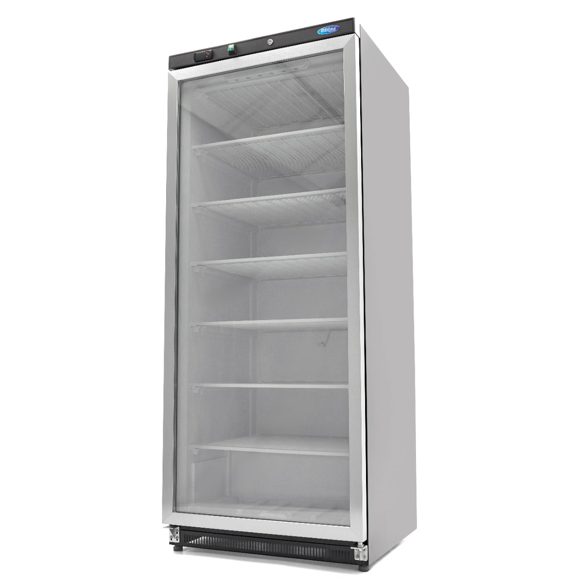 Frys - 600L - Svart - med glasdörr