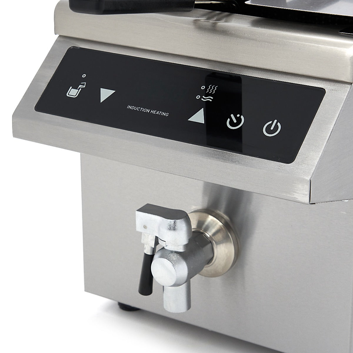 Friteringskastrull - 8L - 1 korg - Induktion - med avtappningskran