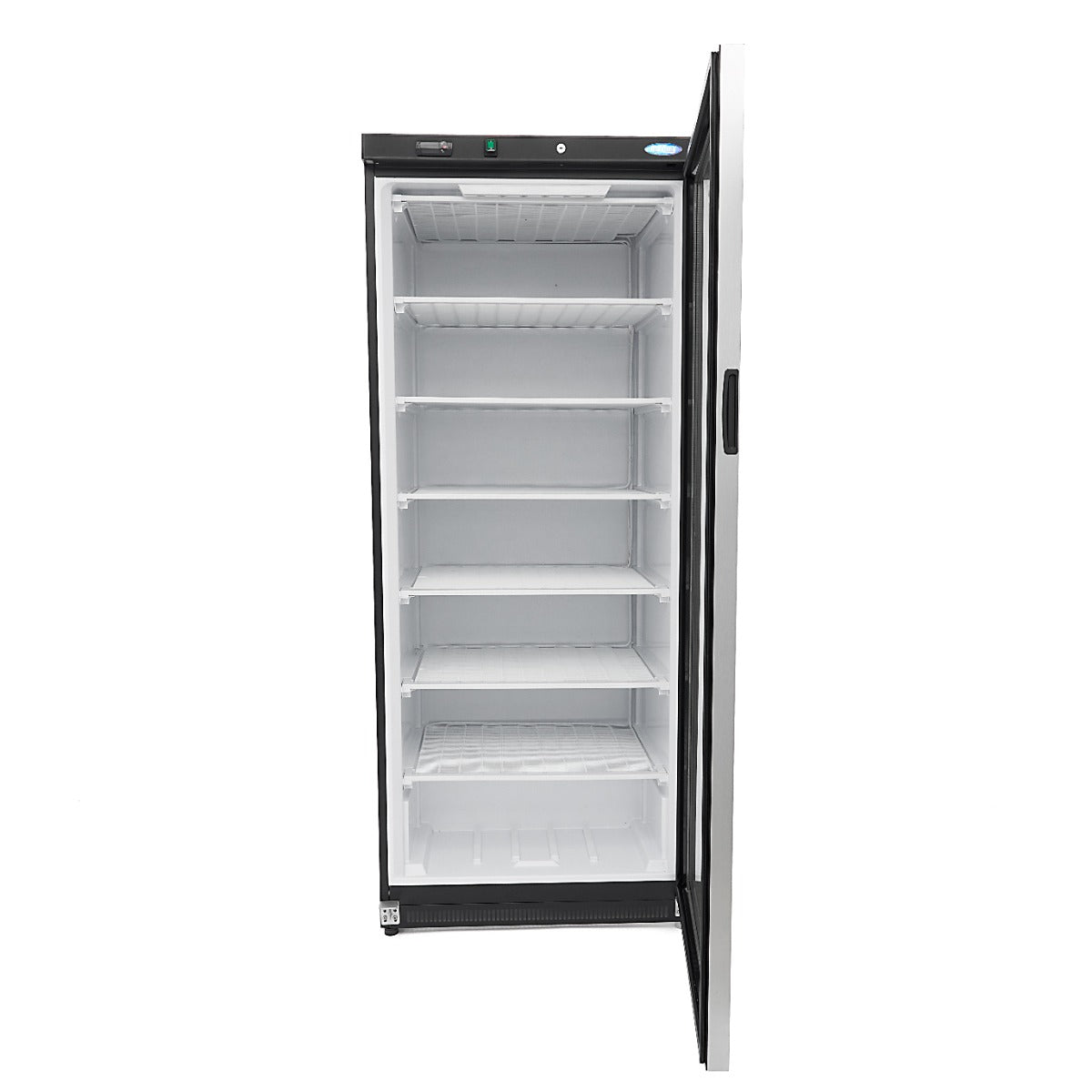 Frys - 600L - Svart - med glasdörr