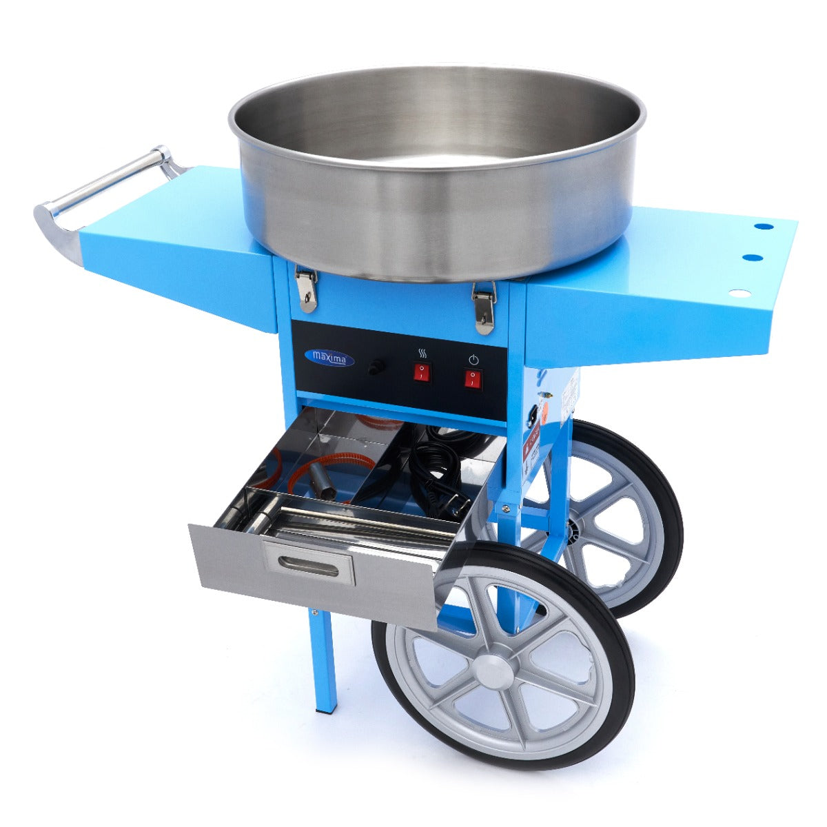 Candy Floss Maskin - Ø 52cm - Blå - med vagn