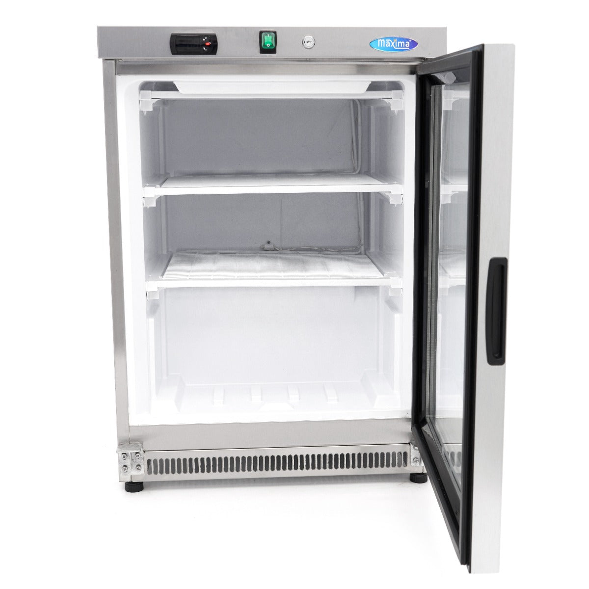 Frys - 200L - Rostfritt stål - med glasdörr