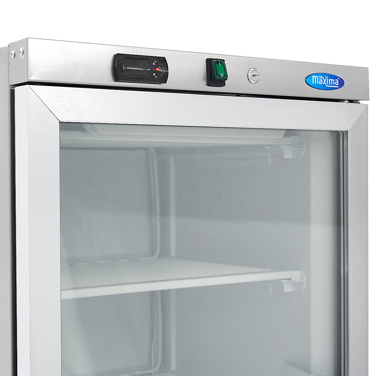 Frys - 400L - Rostfritt stål - med glasdörr