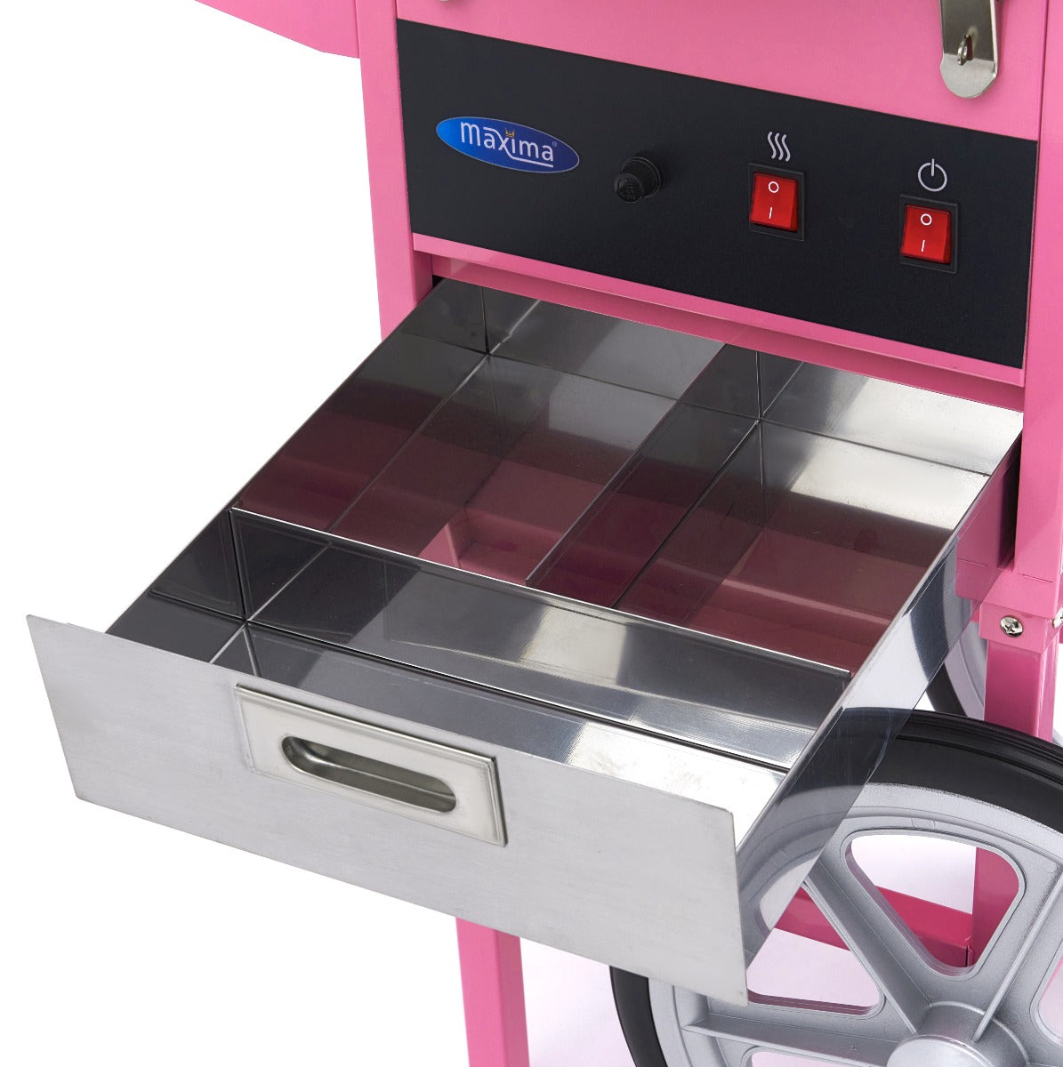 Candy Floss Maskin – Ø 52cm – Rosa – med vagn
