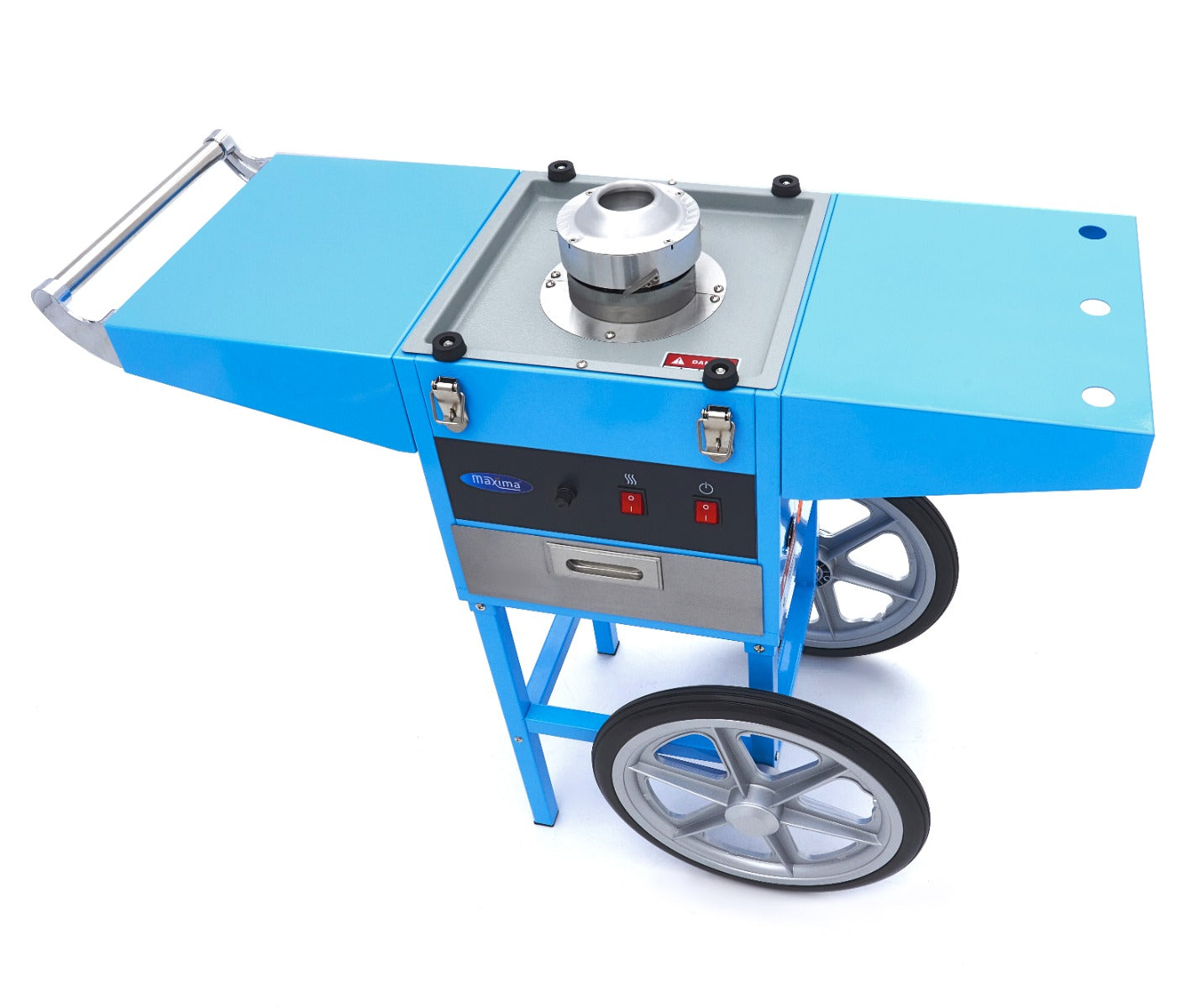 Candy Floss Maskin - Ø 52cm - Blå - med vagn