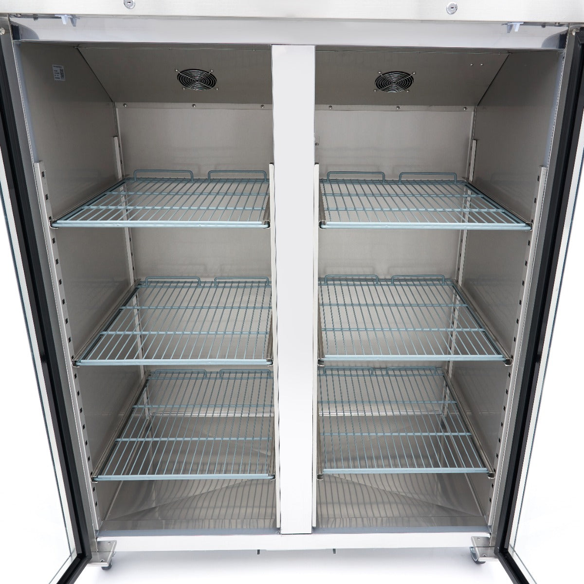 Frys - 1200L - 6 justerbara hyllplan (2/1GN) - Rostfritt stål - med glasdörr
