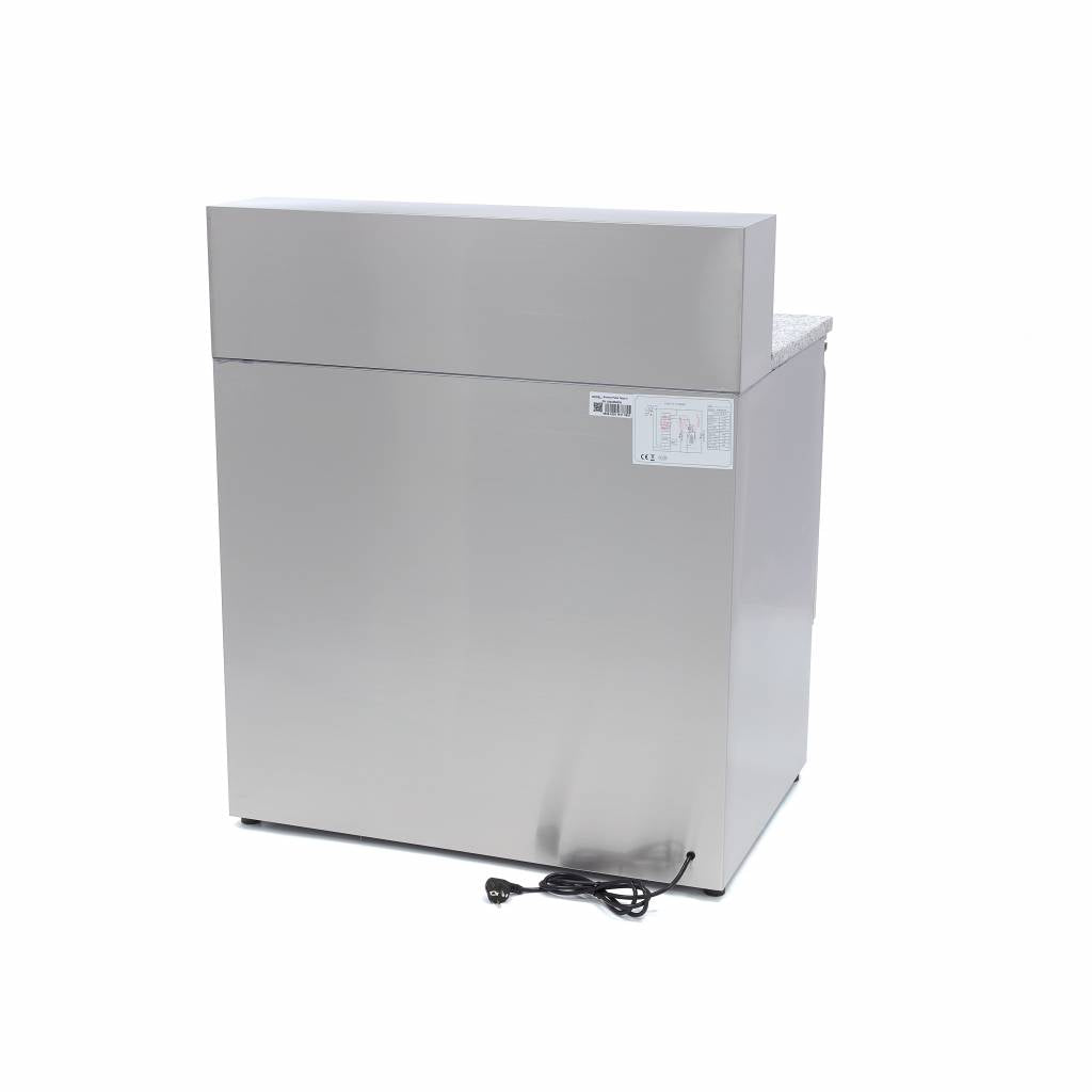 Coolt bord / pizzabänk - 90 cm - 2 luckor - Passar 5 x 1/6 GN - inkl. rostfritt stållock