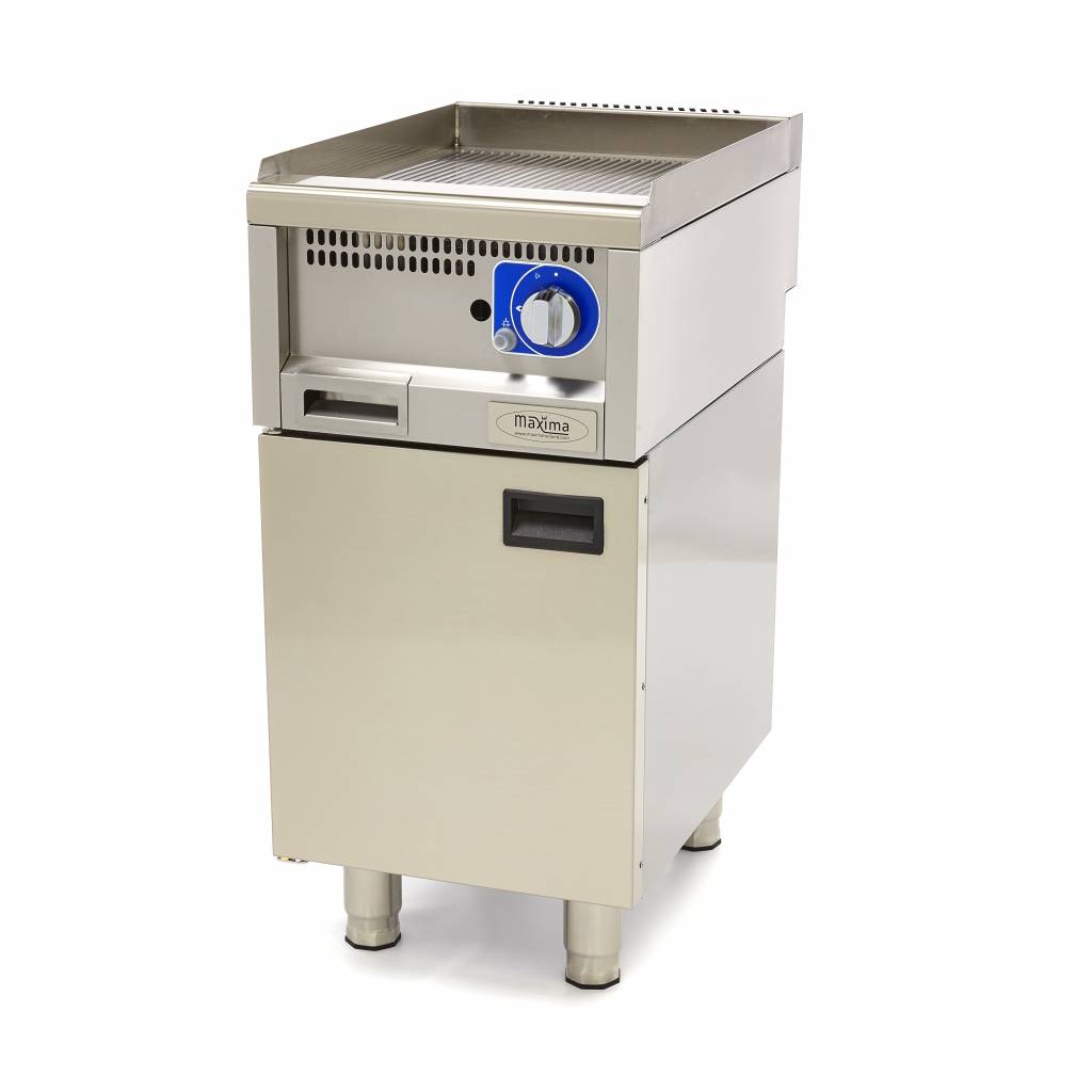 Professionell kvalitetsgrill - räfflad - Enkel enhet - 60 cm djup - Gas