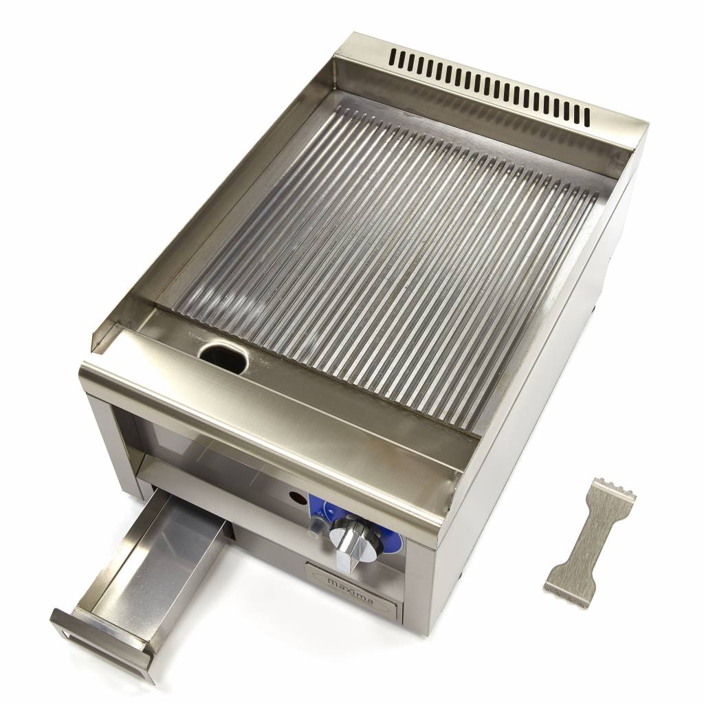 Professionell kvalitetsgrill - räfflad - Enkel enhet - 60 cm djup - Gas