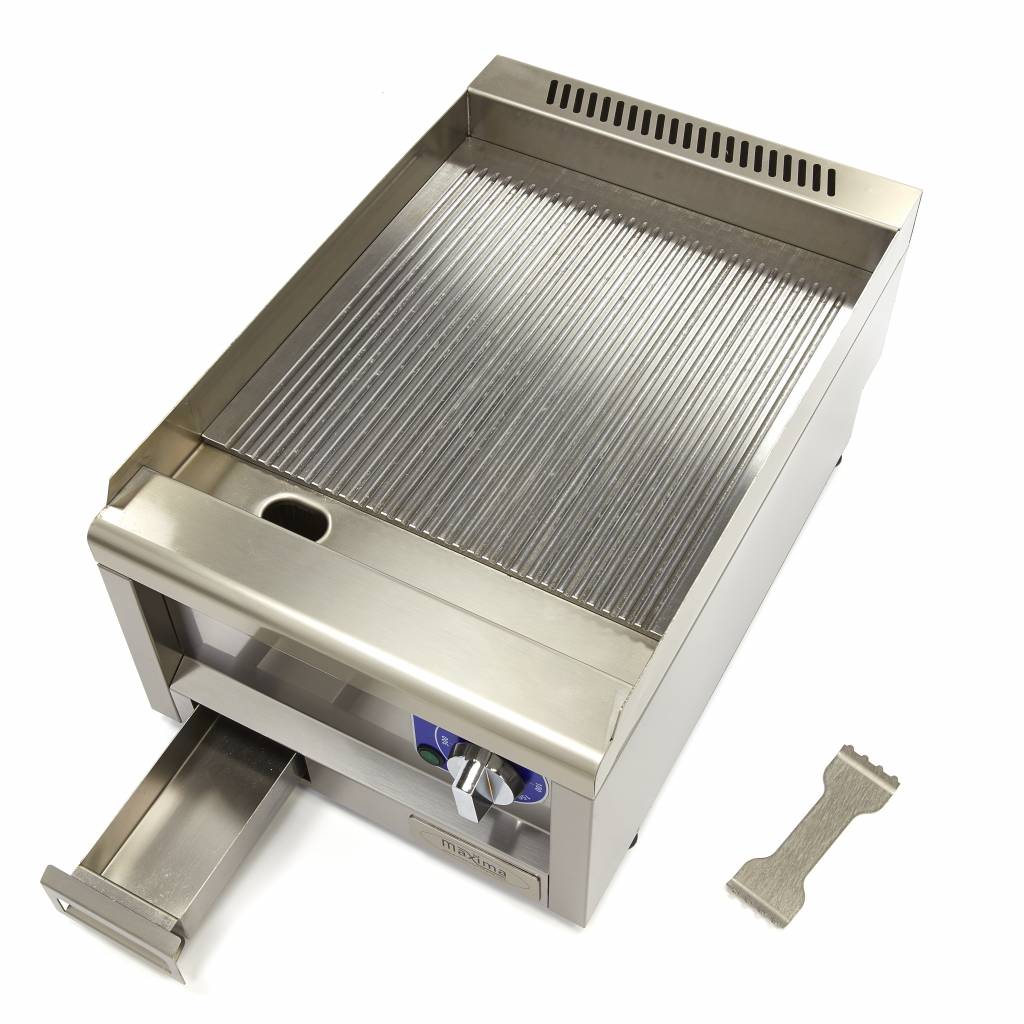 Grillplåt av professionell kvalitet - räfflad - Enkel enhet - 60 cm djup - Elektrisk - 400V