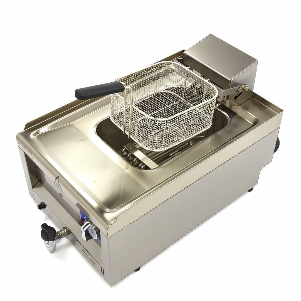 Friteringskastrull - 10L - 1 korg - med avtappningskran - 400V