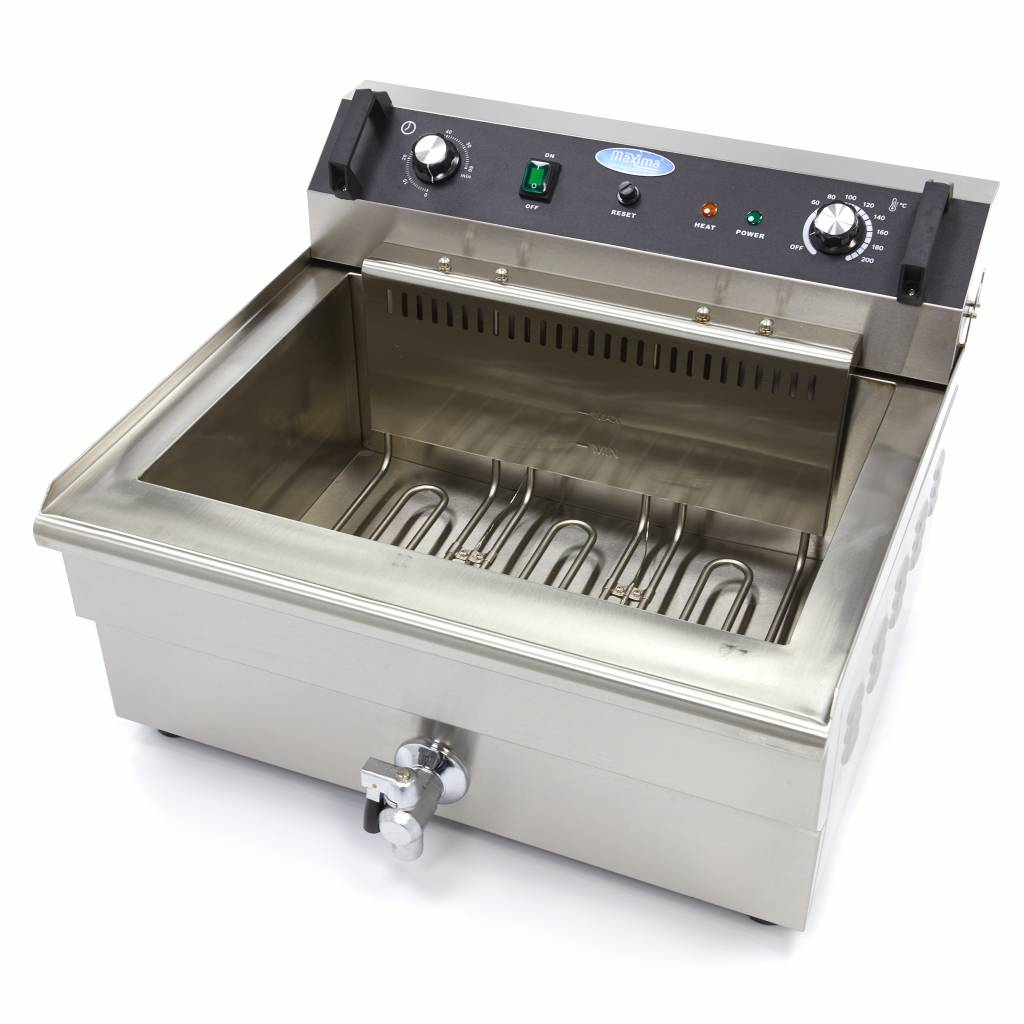 Friteringskastrull - 30L - 1 korg - med avtappningskran
