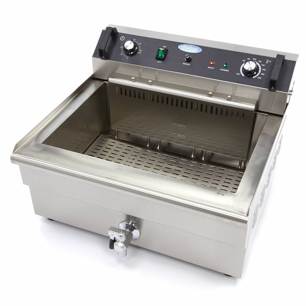 Friteringskastrull - 30L - 1 korg - med avtappningskran