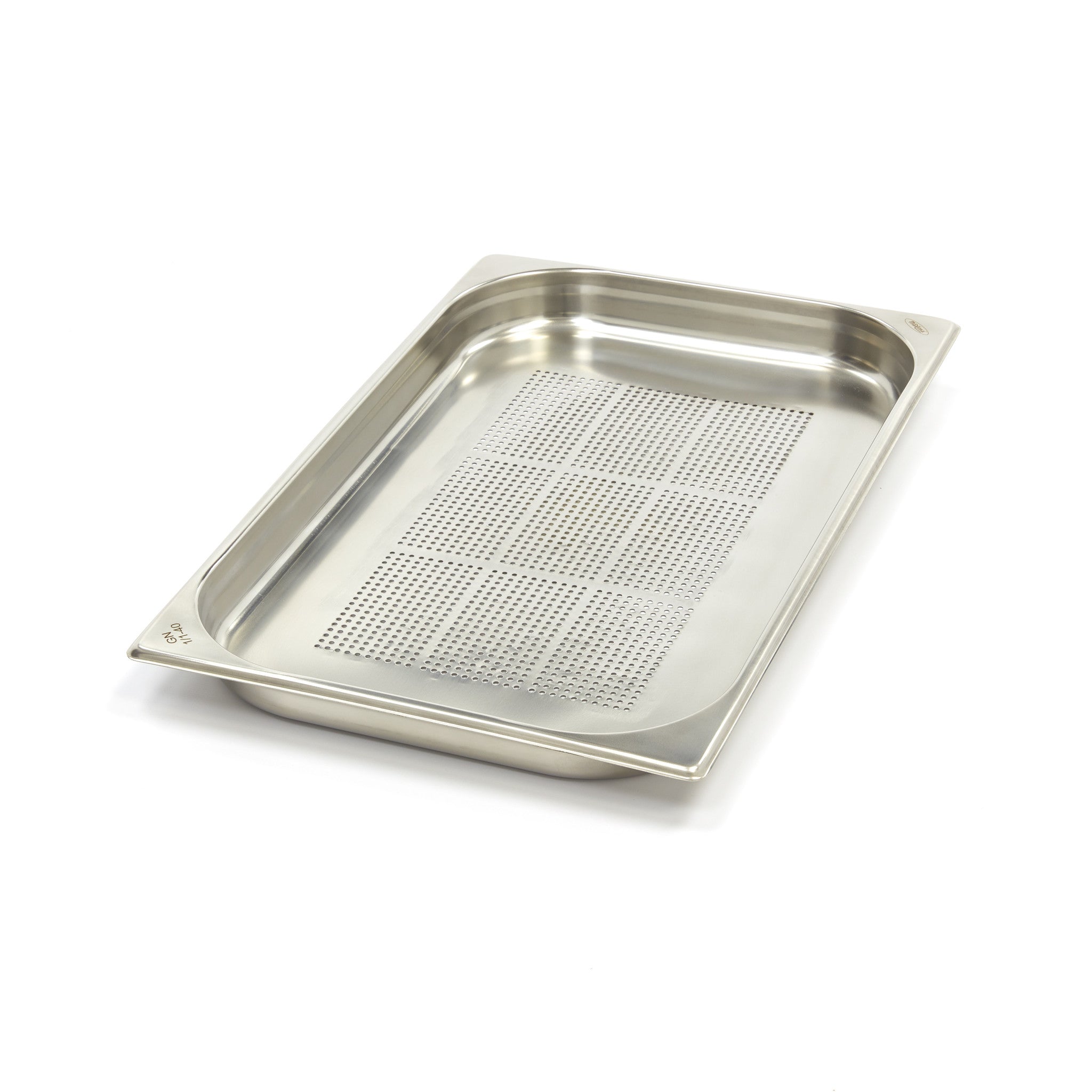 Gastronorm behållare - 3 st - 1/1 GN - 4 cm djup - rostfritt stål - perforerat