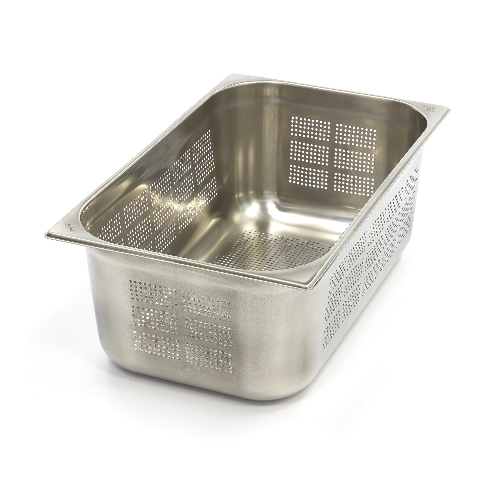 Gastronorm behållare - 3 stycken - 1/1 GN - 20 cm djup - rostfritt stål - perforerat