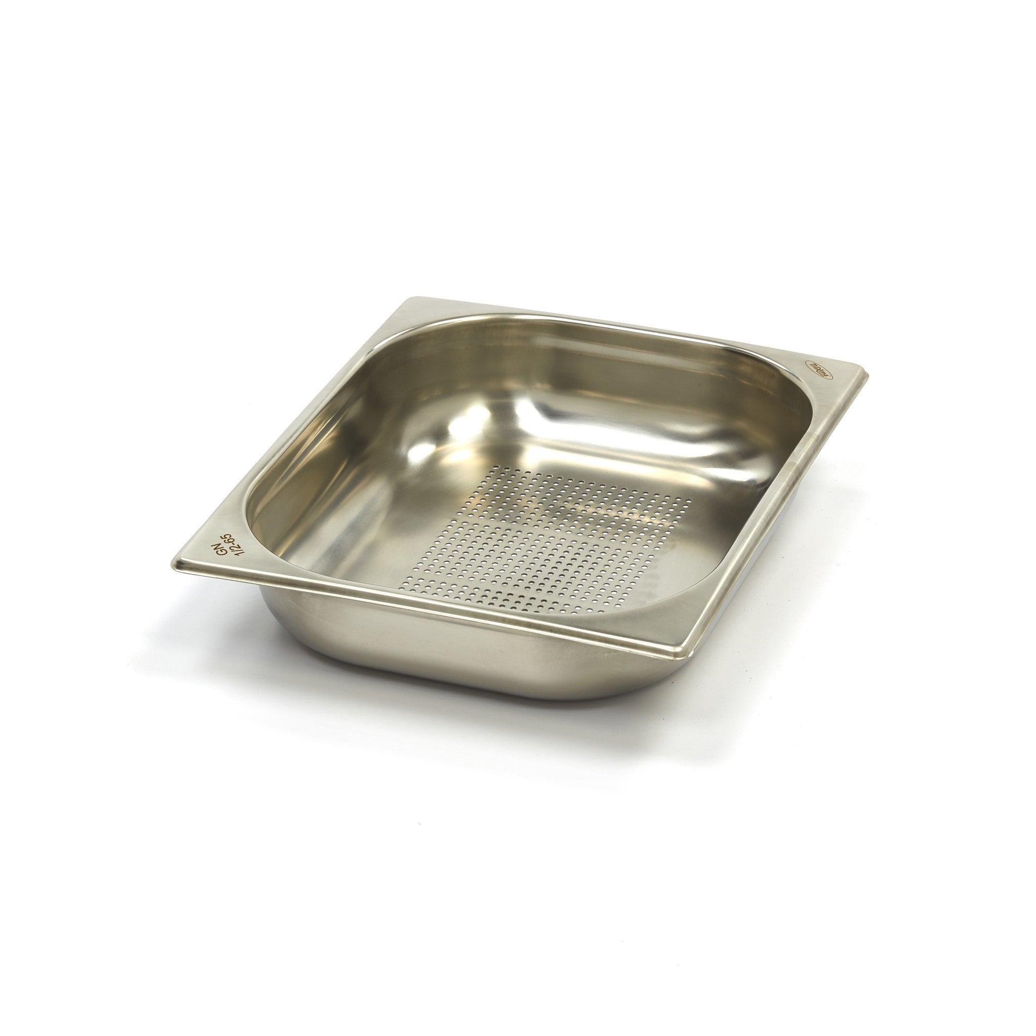 Gastronorm behållare - 3 stycken - 1/2 GN - 6,5 cm djup - rostfritt stål - perforerat