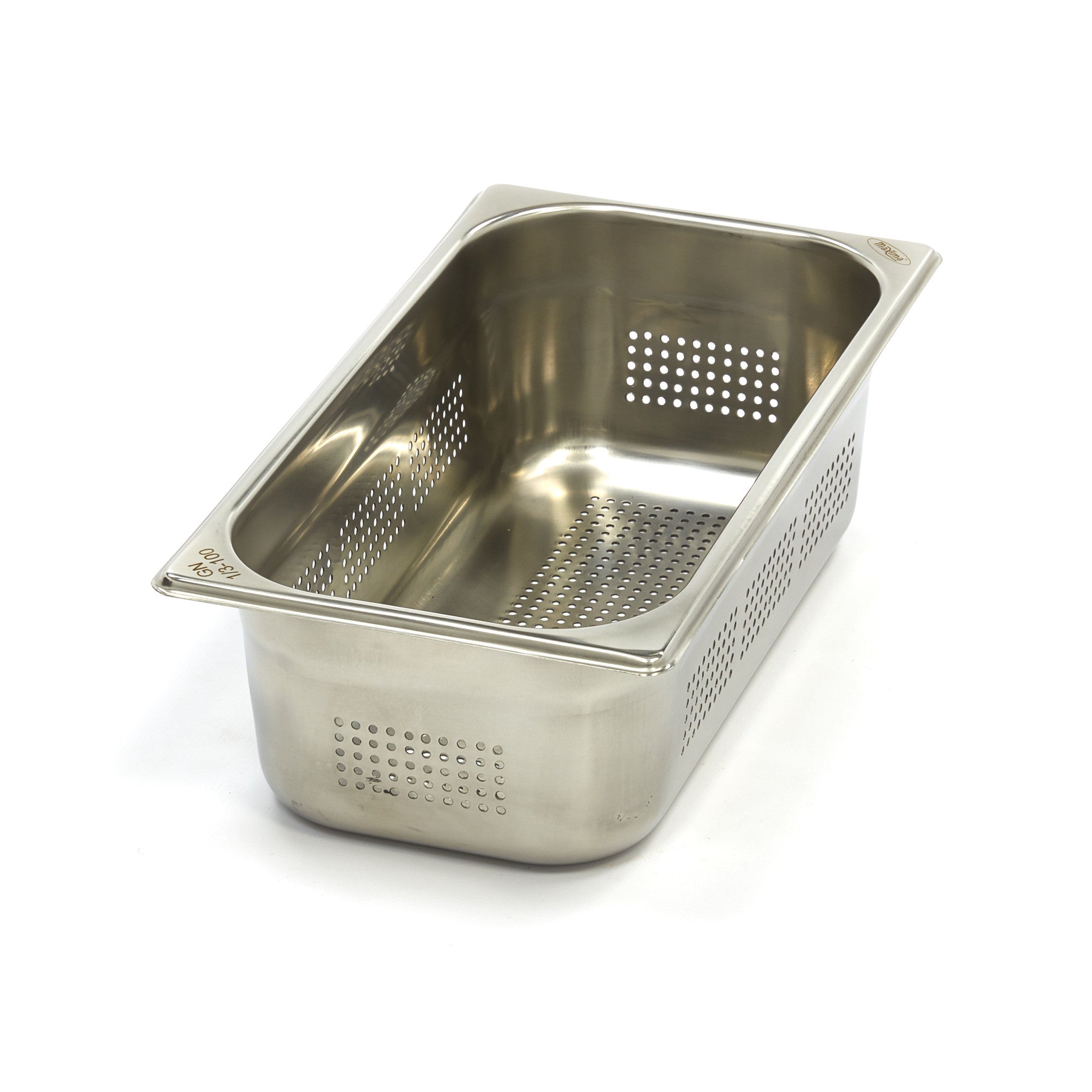 Gastronorm behållare - 3 stycken - 1/3 GN - 10 cm djup - rostfritt stål - perforerat