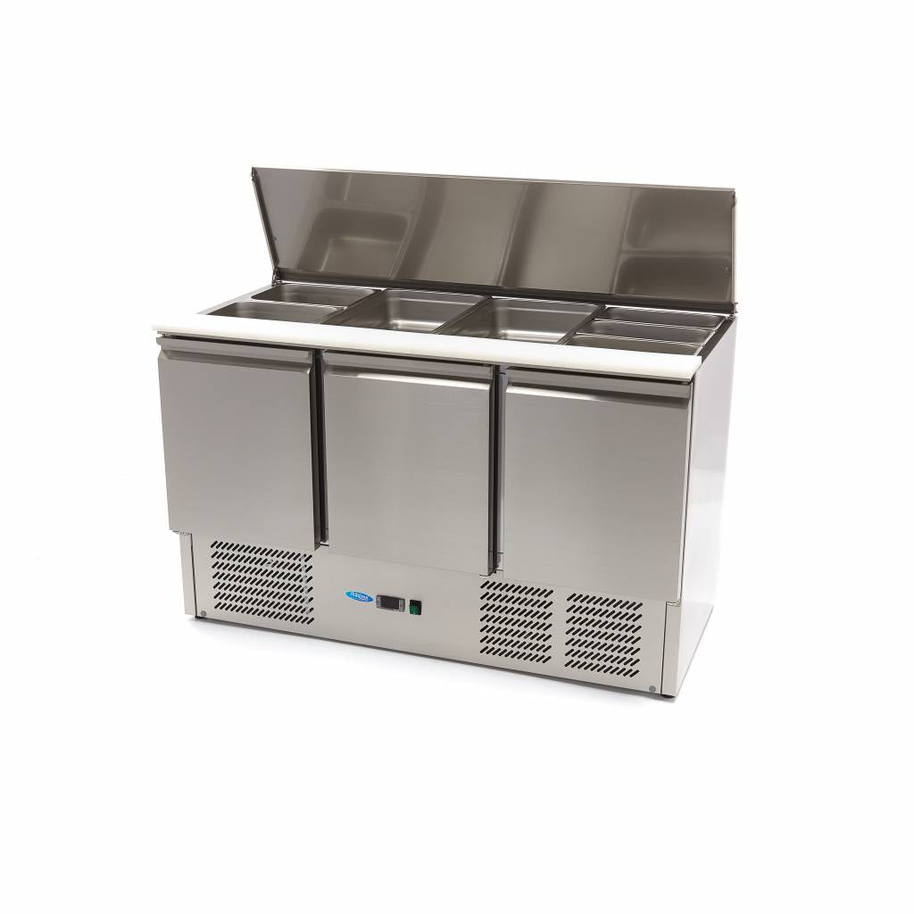 Saladette - 400L - 137cm - 3 dörrar - inklusive skärbräda