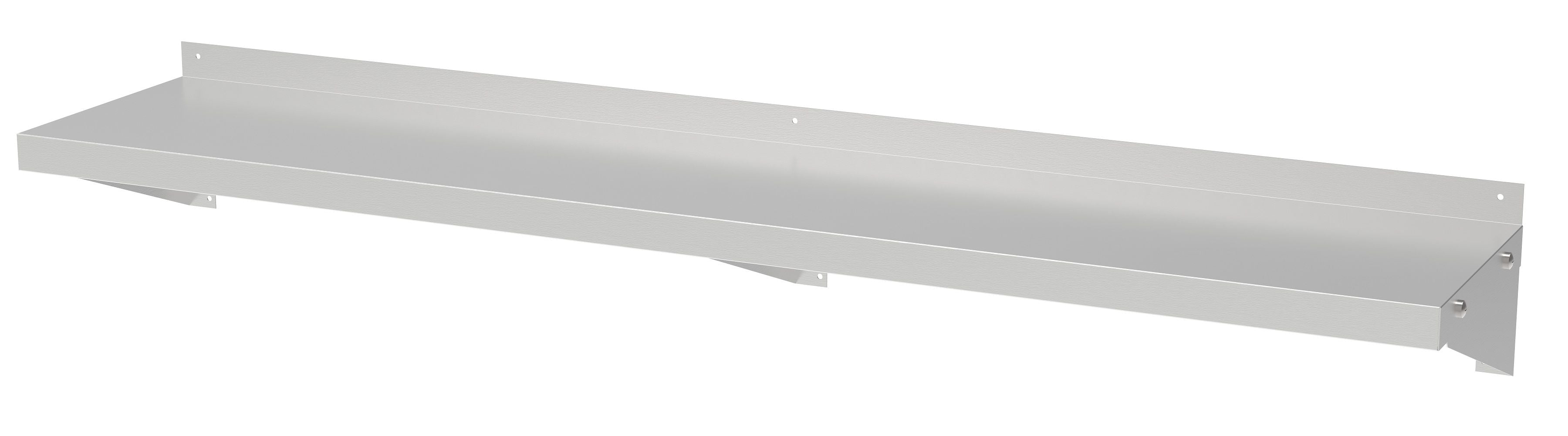 Vägghylla med upphängningsfäste - rostfritt stål - 400 x 1200 mm