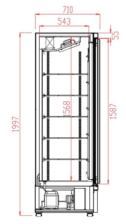 Kylskåp - Displaykylskåp - 600 liter