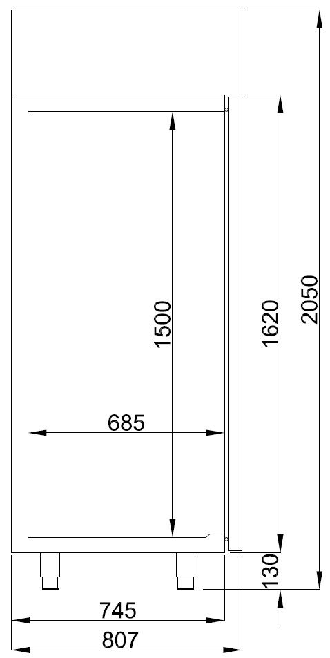 Industrikylskåp - stål - 1400 liter - Energy Line - Mono Block