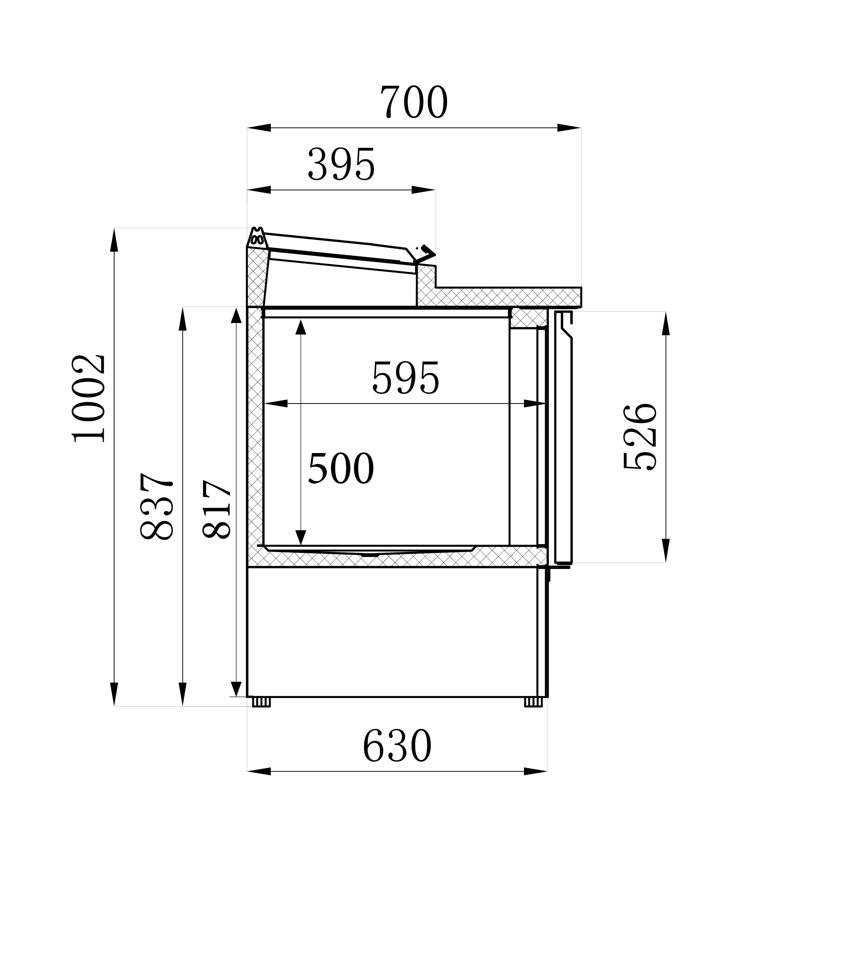 Saladette - 3 dörrar - 8 x 1/6 GN