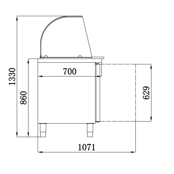 Saladette - 2 dörrar - 2 x 1/1 GN