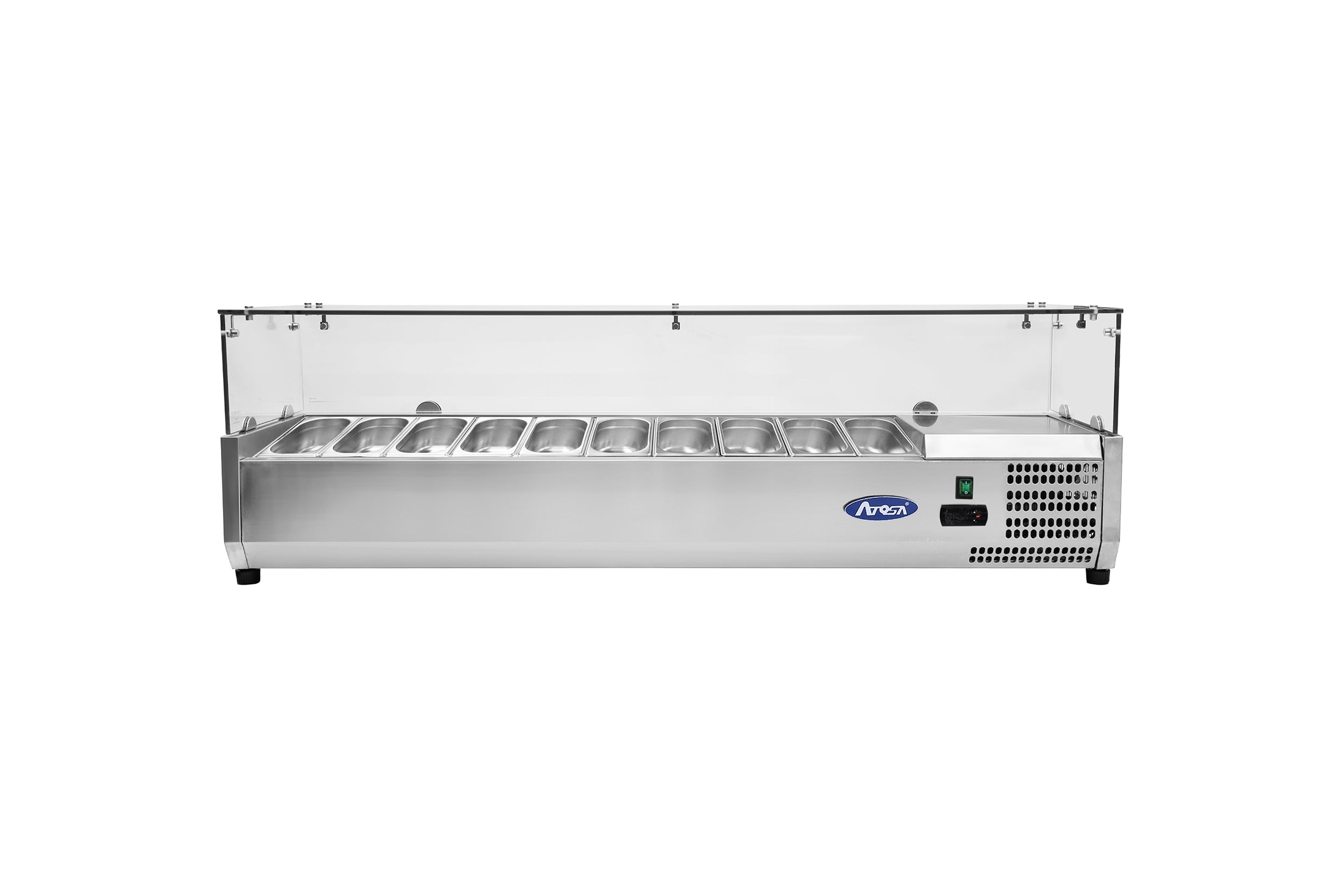 Kylaggregat - med glasdisk - 200,5 cm - 10 x 1/4 GN-behållare
