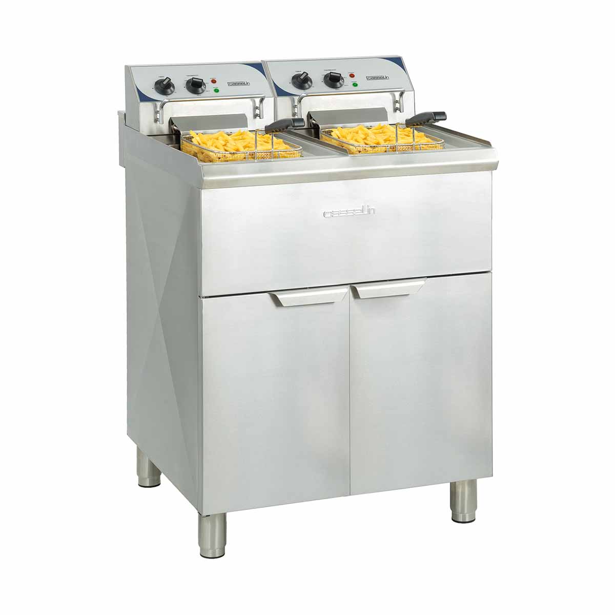 Fritös - 2 x 10 liter - 2x9 kW - Med underskåp
